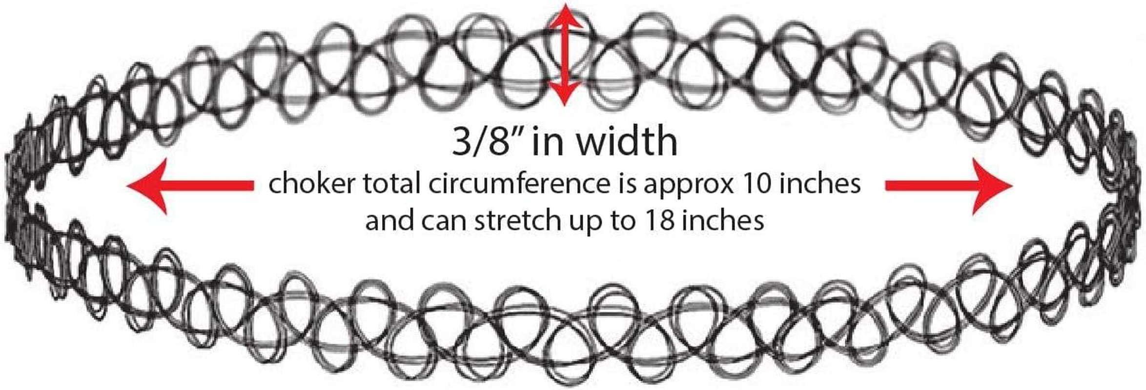 DACUAN Tattoo Choker Necklace Set 12PC - 90S Accessories Old School 2000S Jewelry - Stretchy Black Collar - One Size Women Teen Girl(Black)