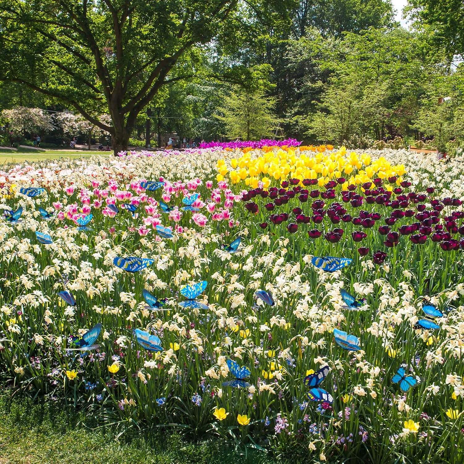 TEAONE Waterproof Butterflies Decoration, 30 PCS Garden Butterfly Sticks for Fence, Yard, Lawn, Patio (25 X 7Cm) image number 2