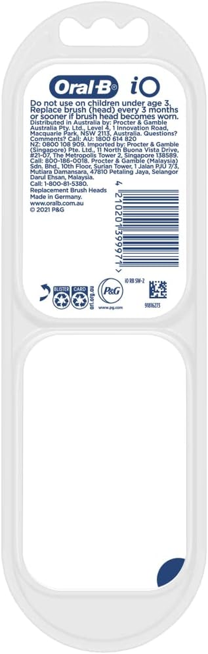 Oral-B Io Gentle Care Replacement Brush Heads White 2 Count image number 1