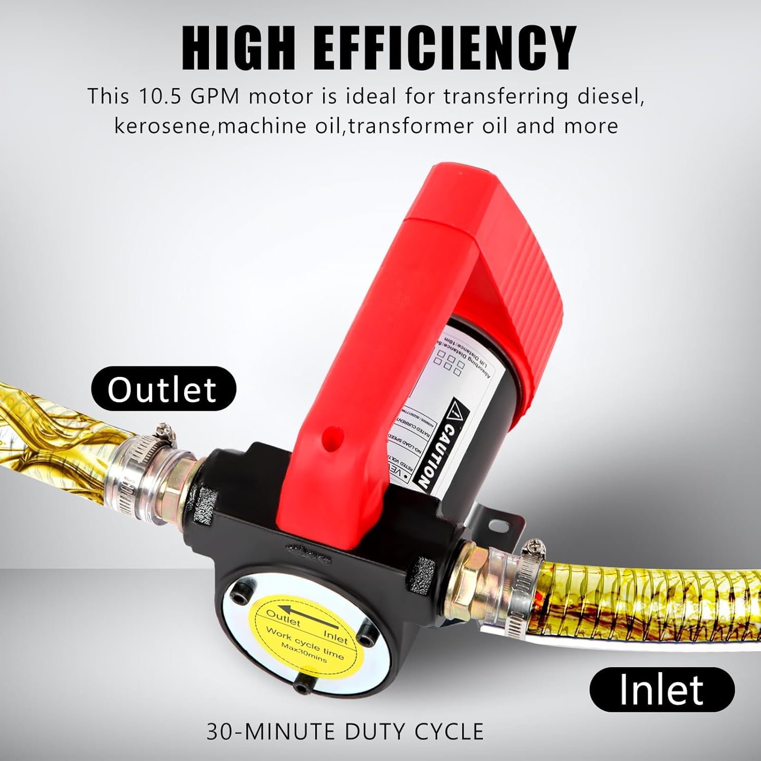 Portable Electric Fuel Transfer Pump, 12V DC Automatic Shut-Off Nozzle and Diesel, Kerosene, Machinery, Transformer, 6 Meters Flexible Digital Display Gun image number 6