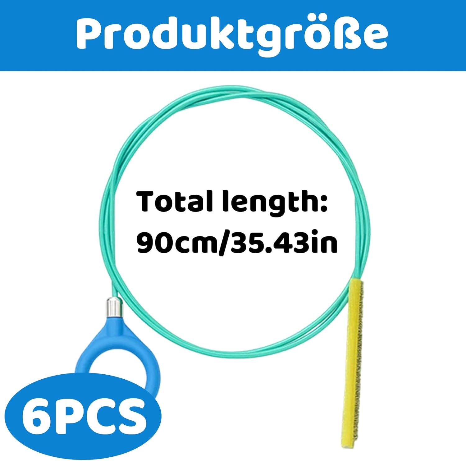 6 Piece Drain Cleaner Spiral, Pipe Cleaning Spiral for Kitchen and Bathroom, Flexible Drain Snake for Removing Hair and Blockages, Drain Spiral Set for Household and Professional