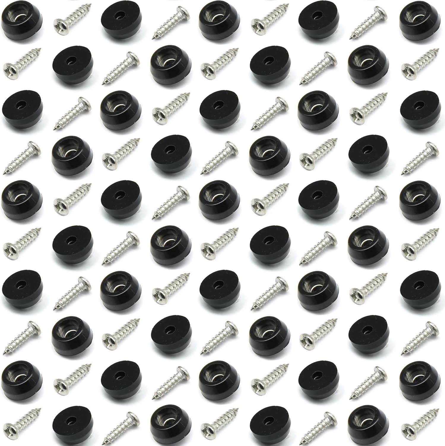 Cutting Board Feet with Stainless Screws, Black round Non Slip Rubber Feet for Cutting Board, Furnitrue & Electronics, 100 Pack image number 3