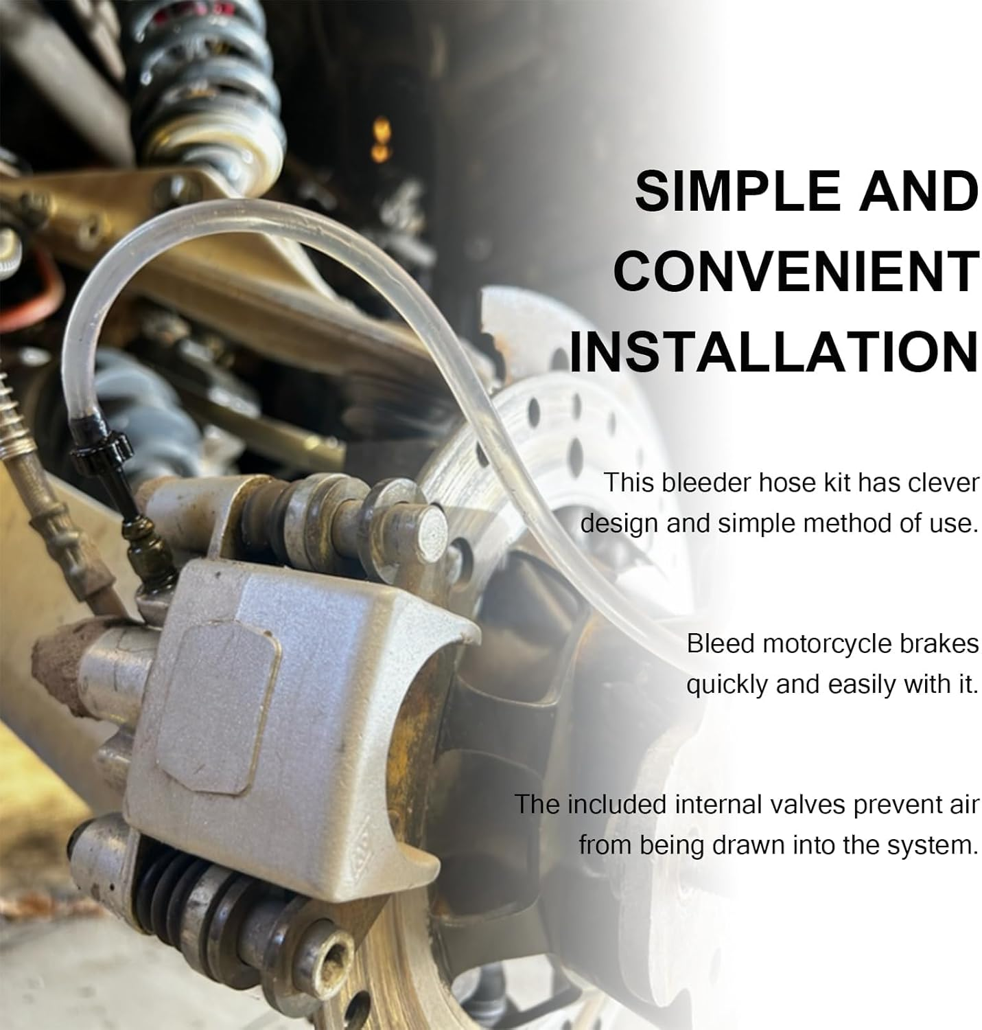 Car Brake Bleeding Kit,Reusable Motorcycle Tool Kit,Universal Brake Bleeder Clutch Bleeding Hose One Way Valve Tubebleeding Tool for Car Motorbike Motorcycle image number 3