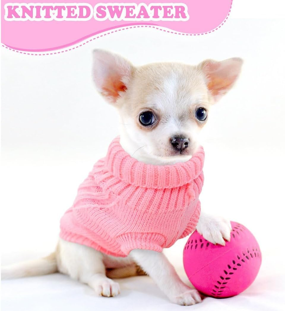 Idopick Knitted Dog Sweater for Small Medium Large Dogs, Cat Dog Winter Coat Warm Sweartershirts Outfits, Classic Pet Clothes Soft for Puppy Cats (S) image number 3