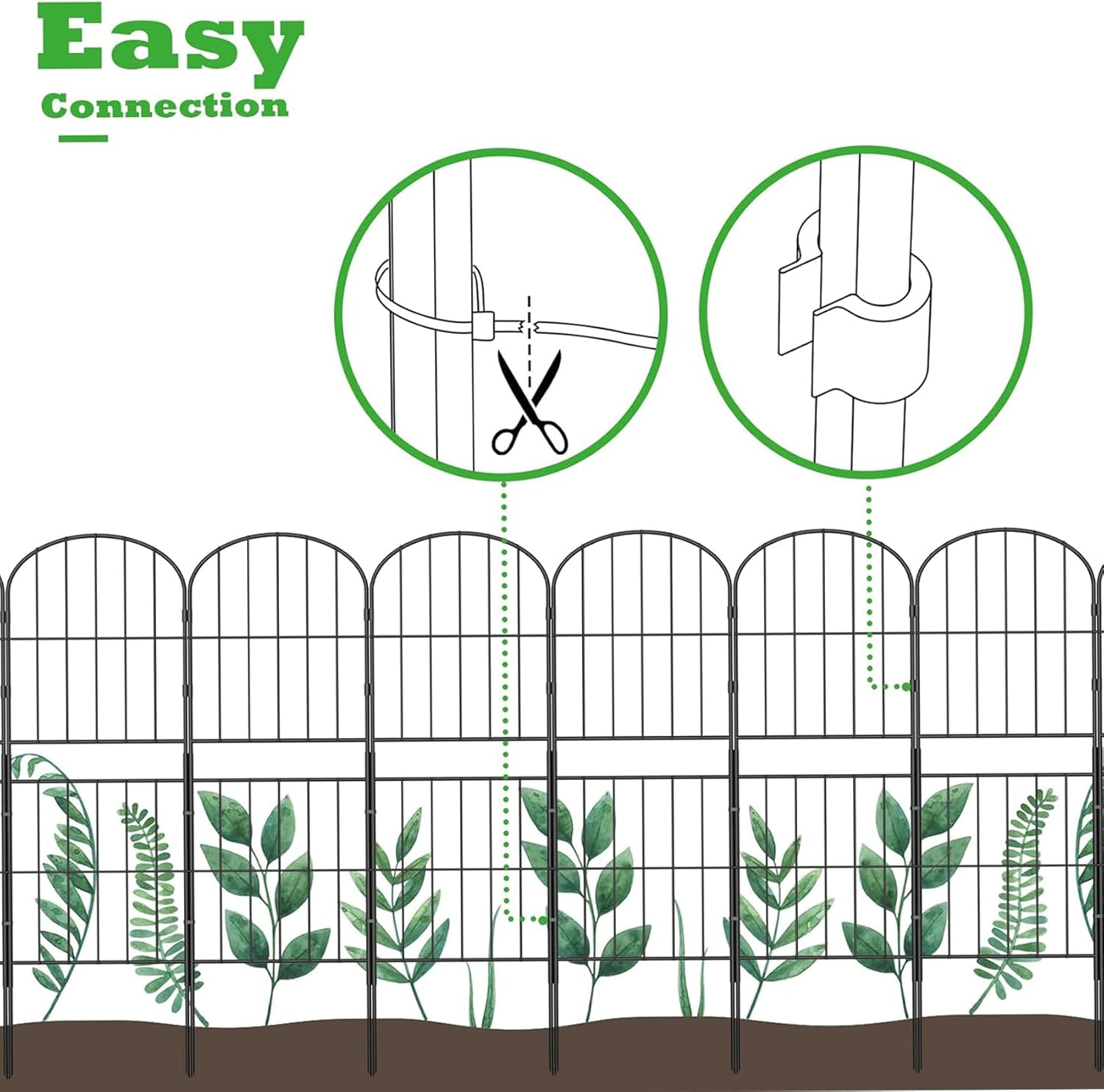 Decorative Garden Fence Fencing 10 Pack, Rustproof Metal Wire Panel Border Animal Barrier for Dog, Flower Edging for Yard Landscape Patio Outdoor Decor, Arched 92Cm*330Cm image number 5