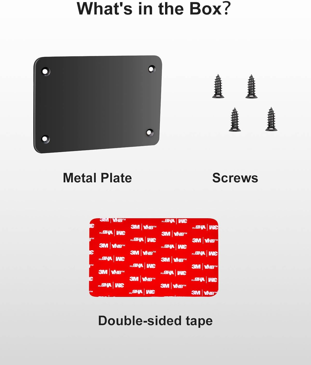 STONVUE Metal Plate for Magnetic Wireless Reversing Camera (4.6"X3.1")- Converts Fiberglass/Plastic to Magnetic Surface for Non-Metal Vehicles, Includes Double-Sided Tape&Screws for Trucks/Rvs