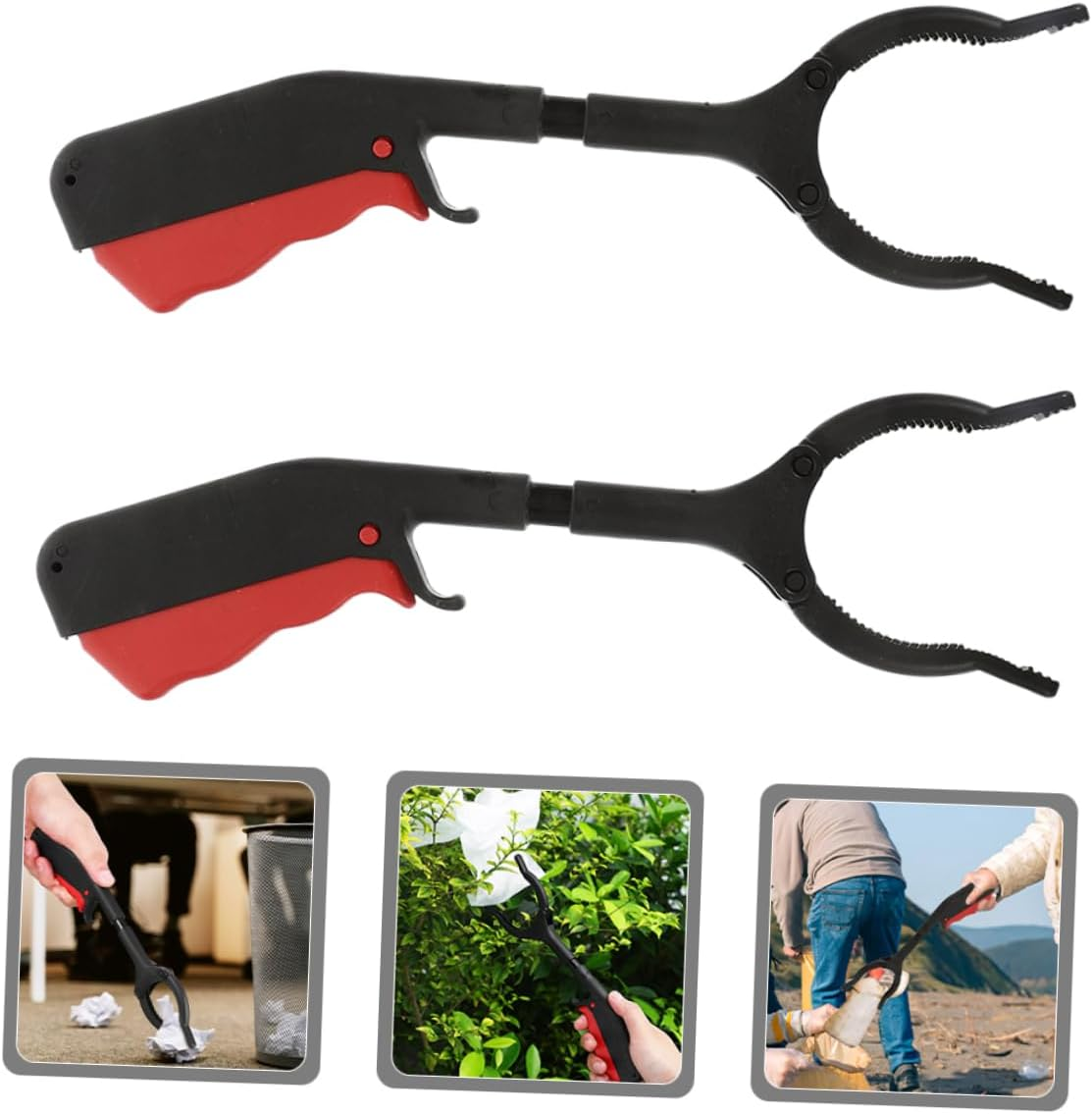 NOLITOY 2Sets Trash Picker Gripper Reacher Grabber Tool Handicap Accessories for Daily Living Reachers and Grabbers for Seniors Hand Grabber for Reaching Mini Grabber Tool Pickup 2Pcs*2 image number 4