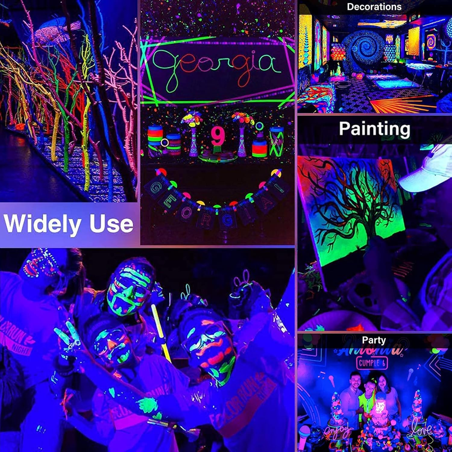 2 Pack LED Black Light Bar, BOSITE 10W UV Black Light Tube with Switch and Plug 395Nm Blacklight Bar Glow in the Dark Party Supplies for Christmas Decorations Stage Lighting, Urine Detection, Poster image number 1