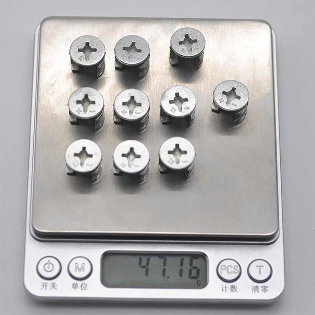 20 PCS Furniture Connecter Cam Lock Fittings 15Mm X 12Mm for Cabinet Drawer Dresser and Wardrobe Furniture Panel Connecting image number 4