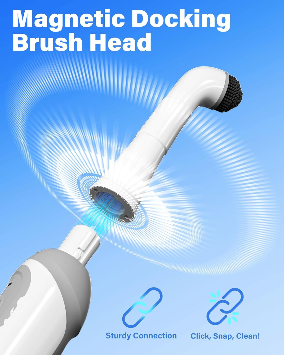 Sashion Sonic Scrubber Kit - Electric Rechargeable Scrub Cleaning Brush, Cordless Spin Scrubbing Cleaner with 5 Interchangeable Heads & IPX7 Waterproof for Home, Kitchen, Bathroom, Shower, Tub, Grout