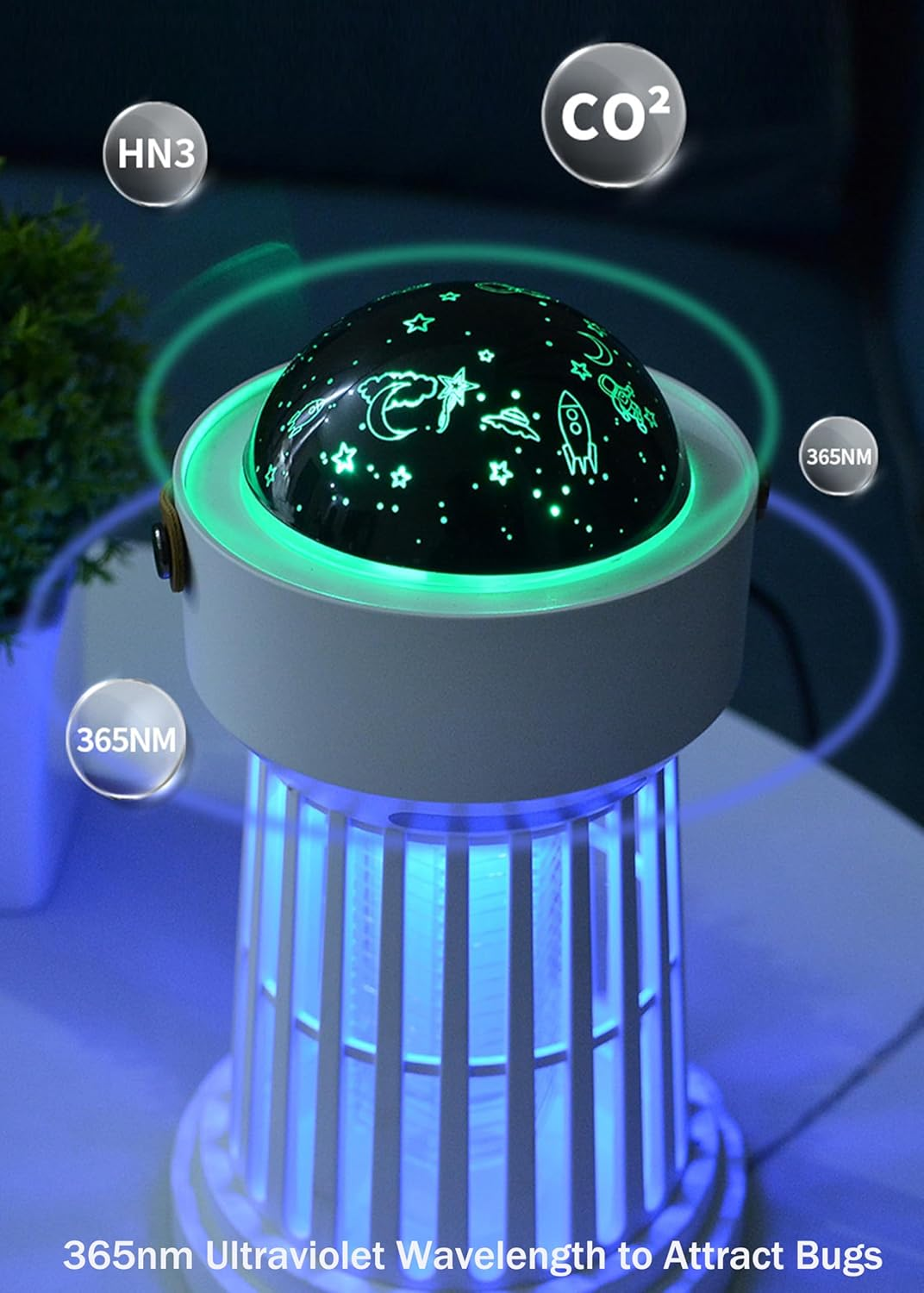 Bug Zapper Outdoor & Indoor, Rechargeable Mosquito Zapper with Projector, Portable Fly Zapper Killer, Electric Insect Zapper for Home, Kitchen, Backyard, Camping, Patio image number 3