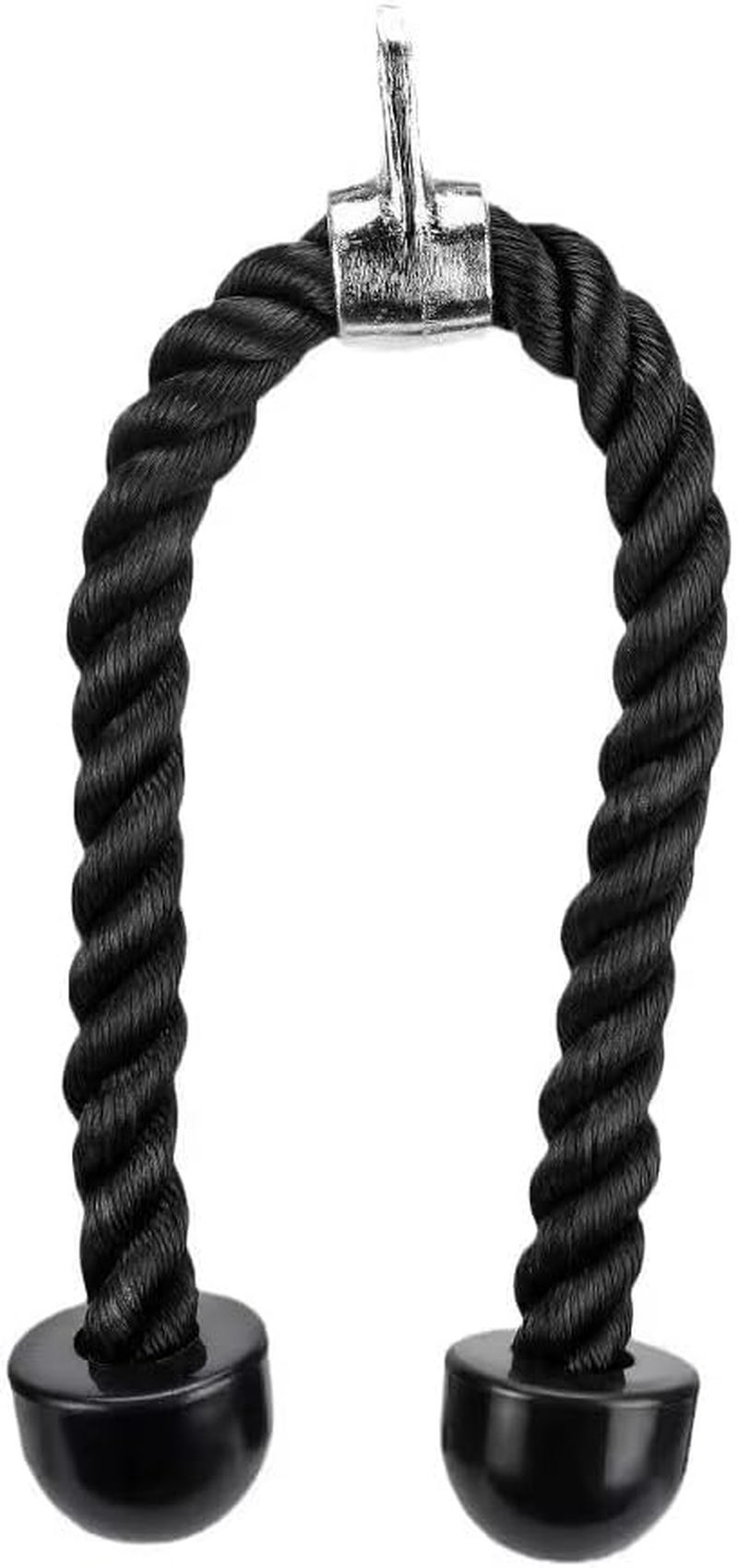 Tricep Rope 35 Inches Fitness Attachment Cable Machine Pulldown Heavy Duty Coated Nylon Rope with Solid Rubber Ends image number 3