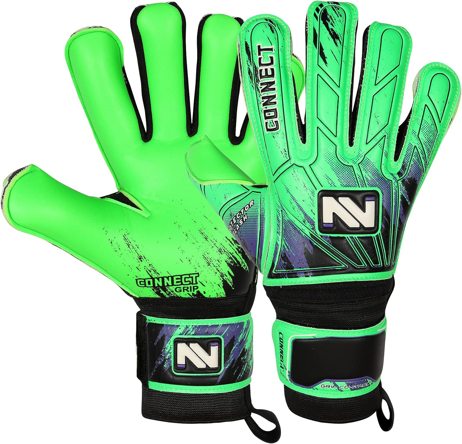Connect Goalkeeper Gloves Premium Grip, Goalkeeper Gloves Kids, Youth & Adult, Football Gloves with Finger Support, Goalie Gloves, Goalkeeping Gloves Size 4/5/6/7/8/9/10 image number 1