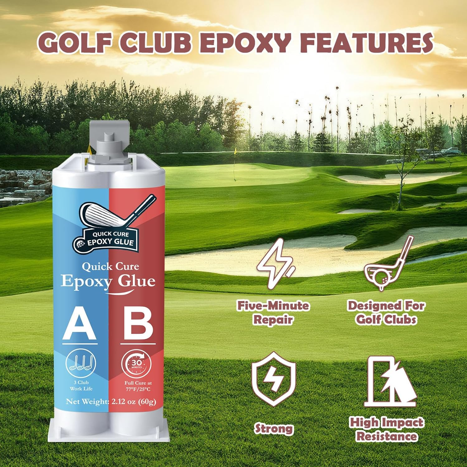 INNOVAYOU Quickly Cure Golf Club Epoxy 2.11Oz, Quick Cure Transparent Durable Golf Glue, Golf Shaft Epoxy Used to Repair All Clubs, Heads, Drivers, Putters and Irons image number 6