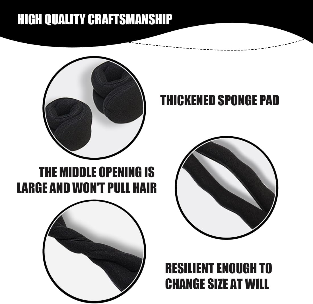 Pack of 4 Hair Bun Maker Upgraded Hair Holder Sponge Clips Hair Styling Doughnut Bun Hair Twist Curler Donut Tools Magic Hair Bun 2 Large and 2 Small image number 4