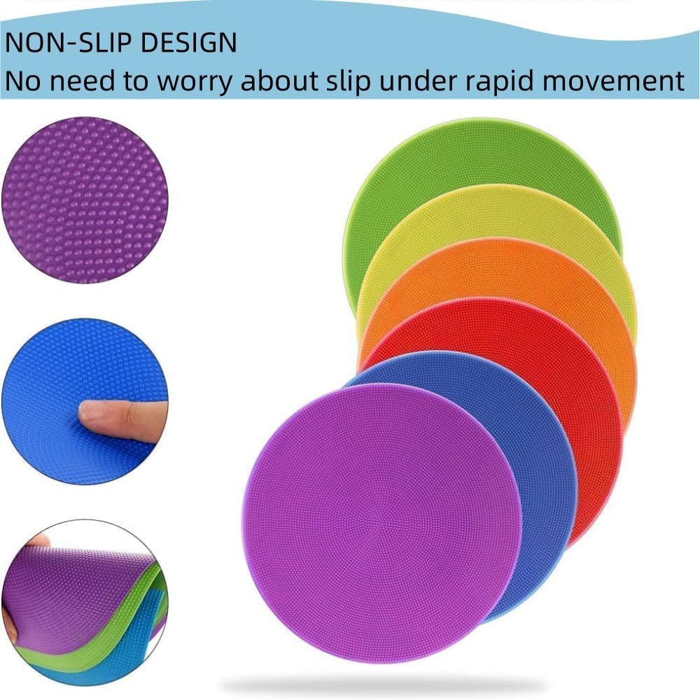 6Pcs 9Inch Football Logo Discs - Rubber Training Circles for Football, Baseball, Softball & Gym Exercises - Flat Markers for Sports Drills, Agility Training, and Classroom Use image number 2