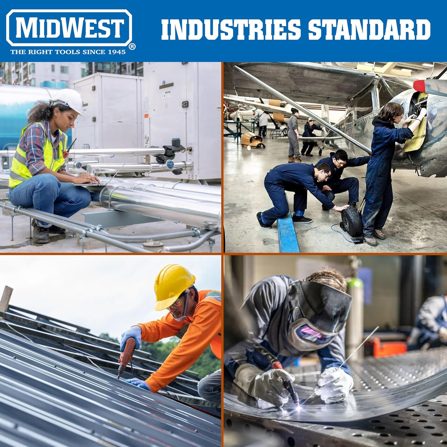 Midwest Tool & Cutlery Blackout Series Aviation Snip - Left Cut Offset Tin Cutting Shears with Forged Blade & KUSH'N-POWER Comfort Grips - MWT-6510LO image number 6