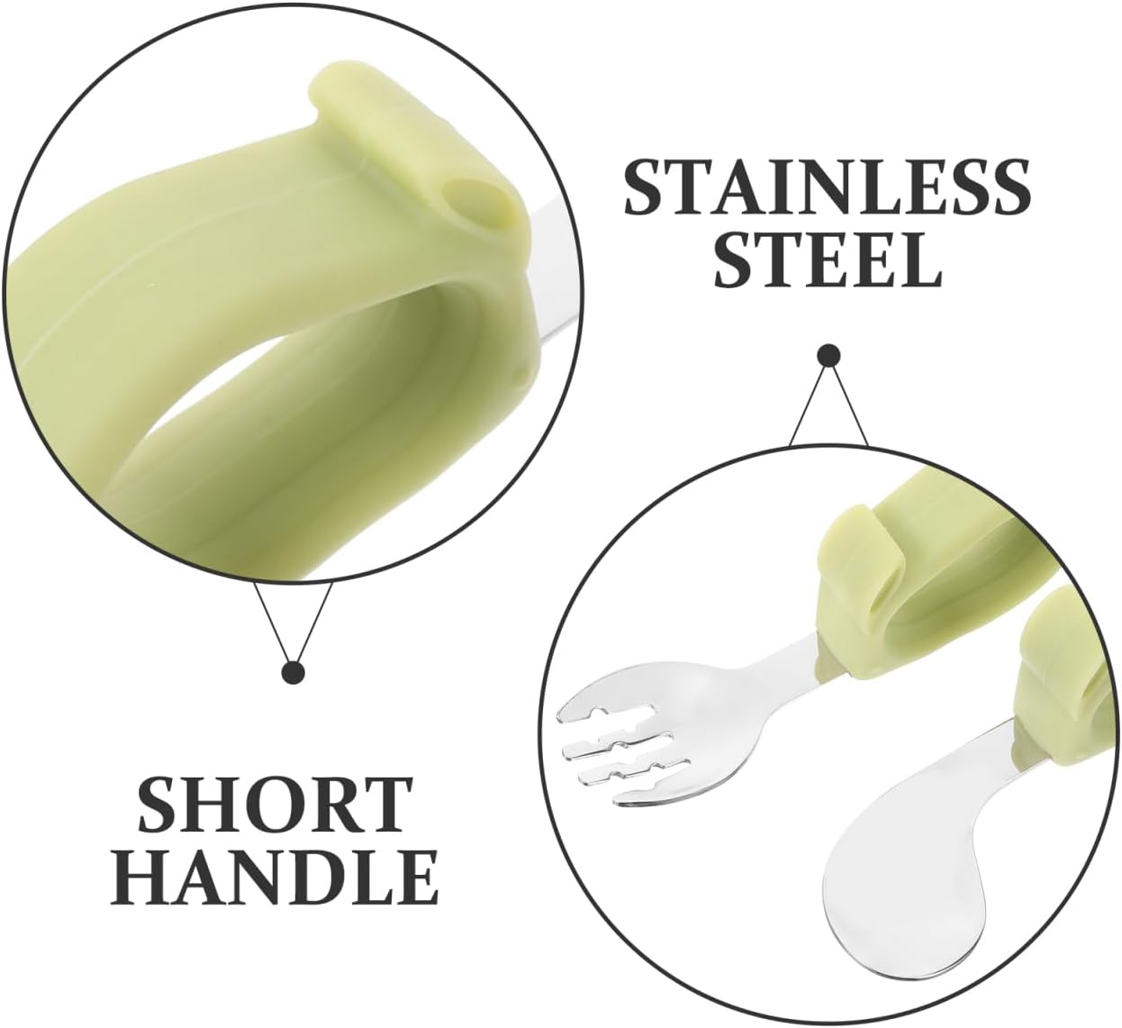 Toddler Utensils Set Toddler Training Fork & Spoon with Storage Box, Short Handle for Travel Home image number 3