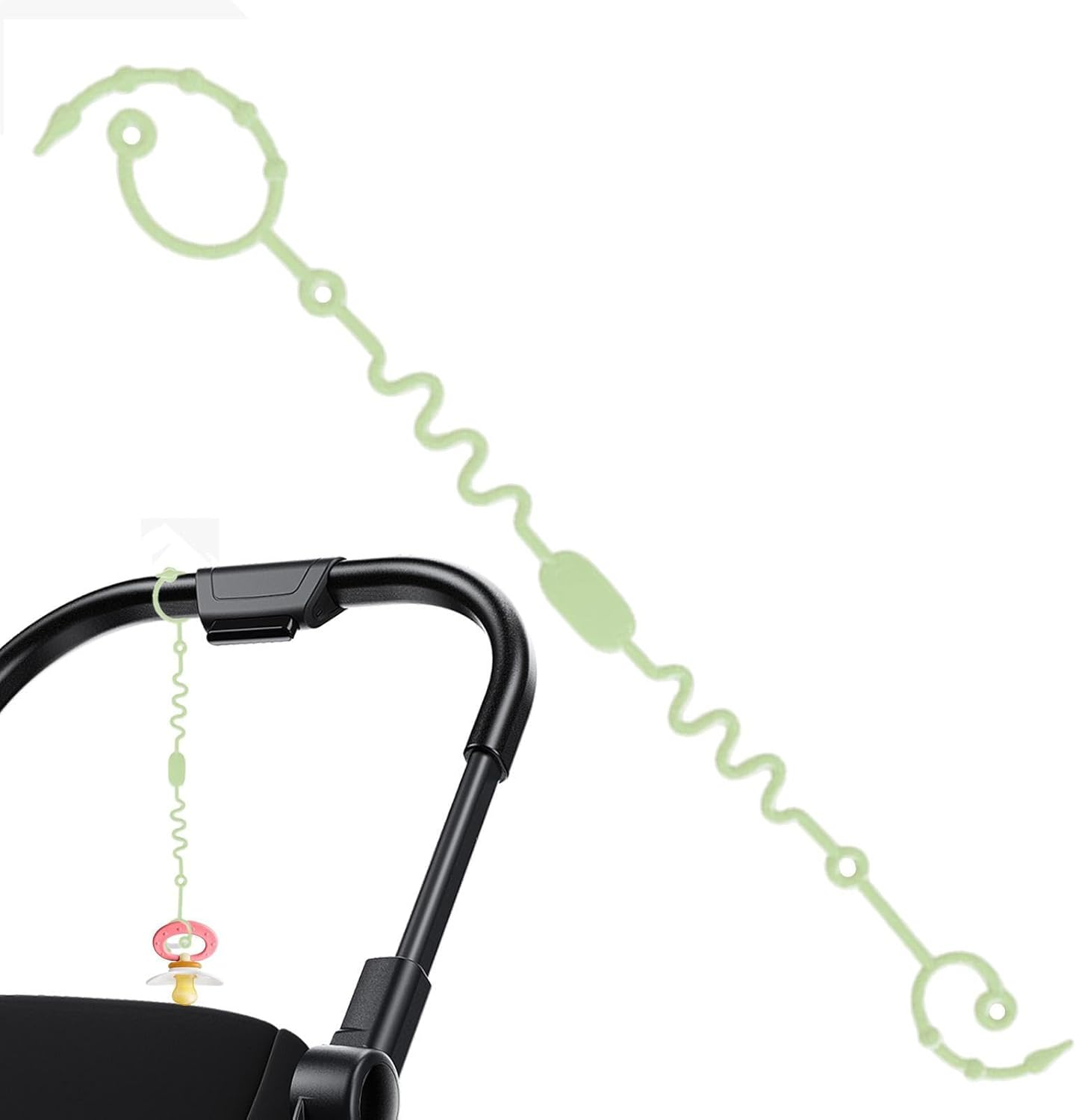 Toy Straps for Stroller | Stretchable Toddler Toy Catcher,Toy Straps Clips for High Chair, Rocking Chair, Teether Toy, Car Seat Toy Pochy image number 5