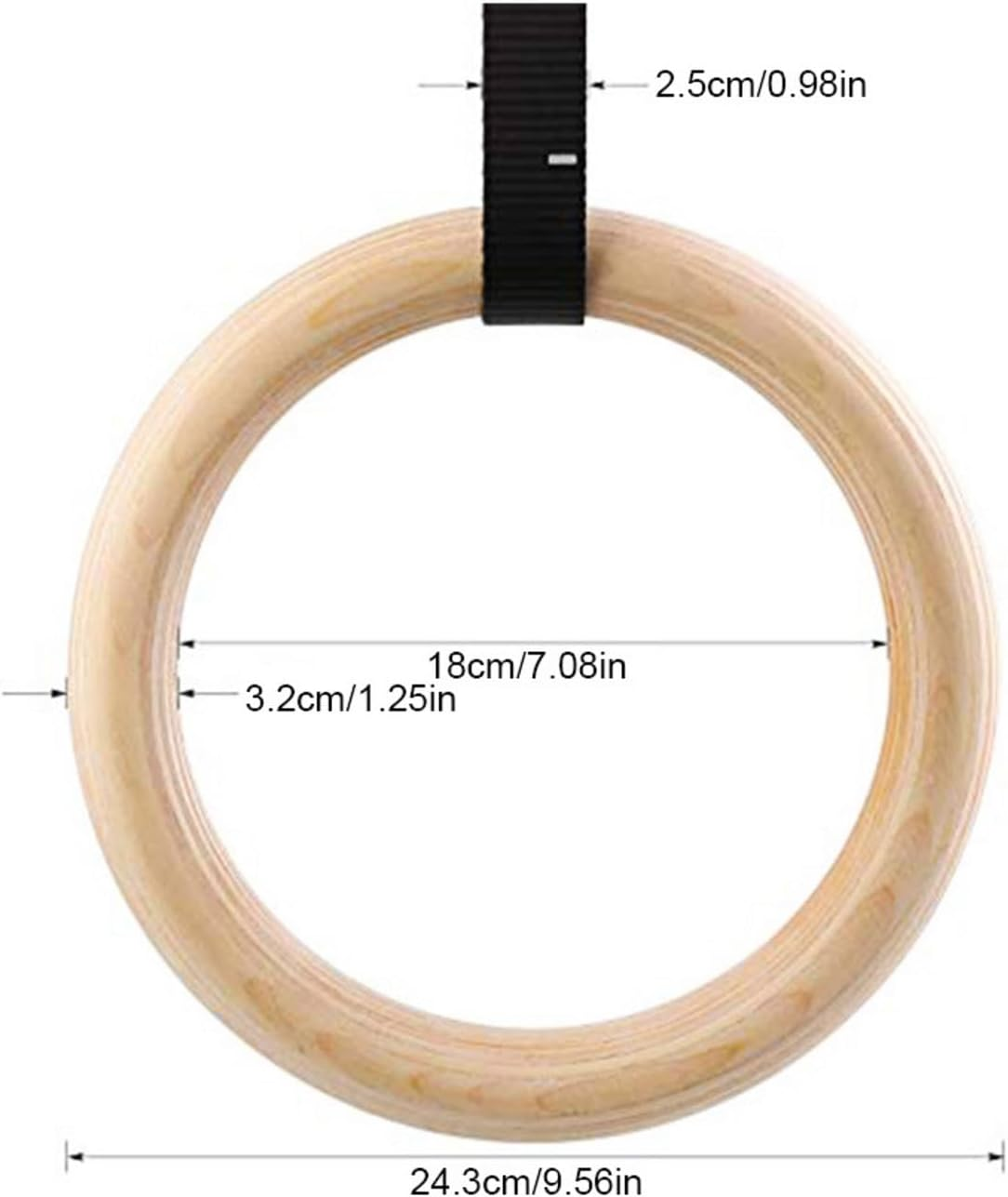 Fitness Gymnastic Rings, Wooden Rings for Strength Training, 28 MM 32 MM Fitness Ring, Pull up Rings Gym, Posture Adjusting Athletic Ring