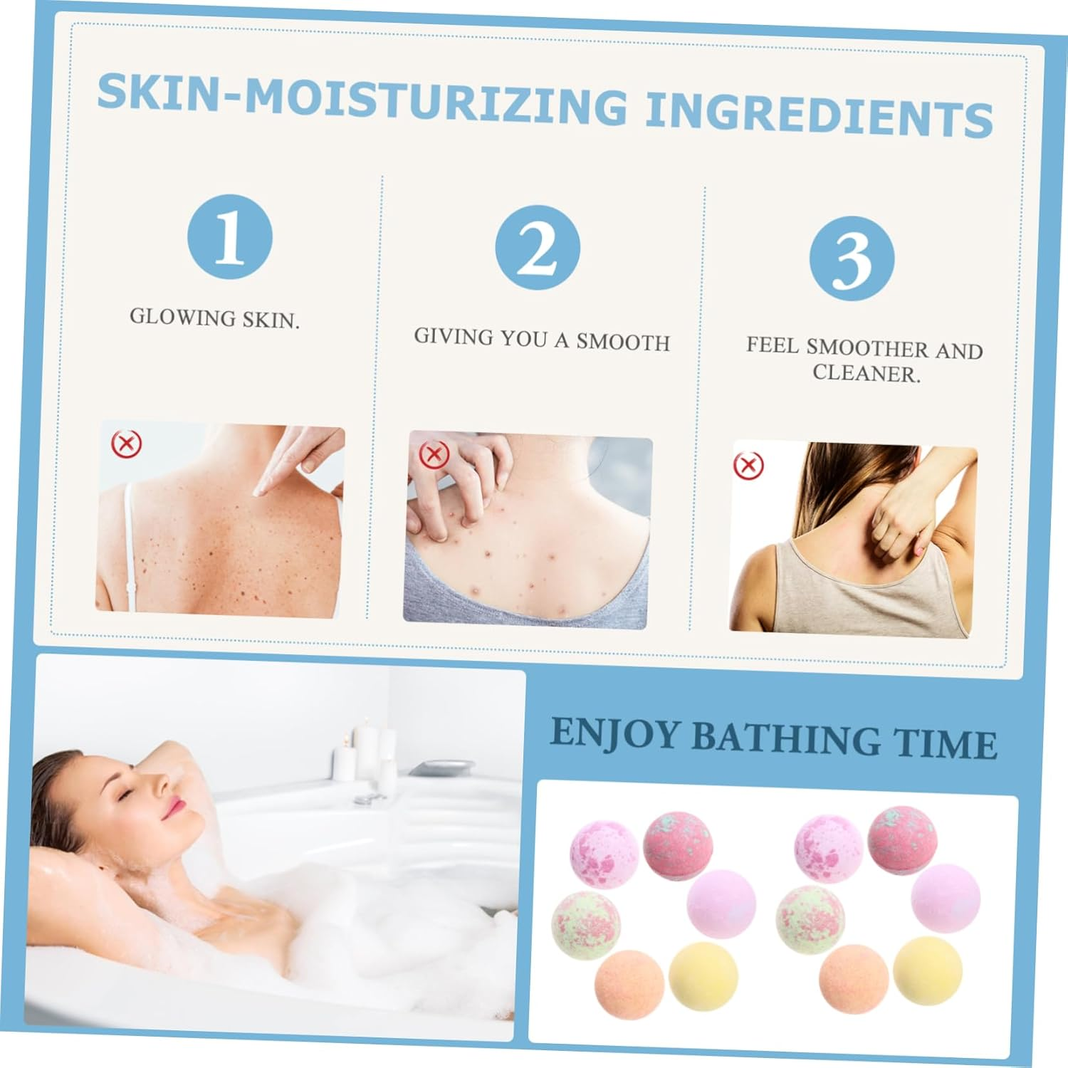 Healvian 12Pcs Spa Bath Balls Women Choice for Smooth Glowing Skin Fresh Smell for Home Travel image number 4