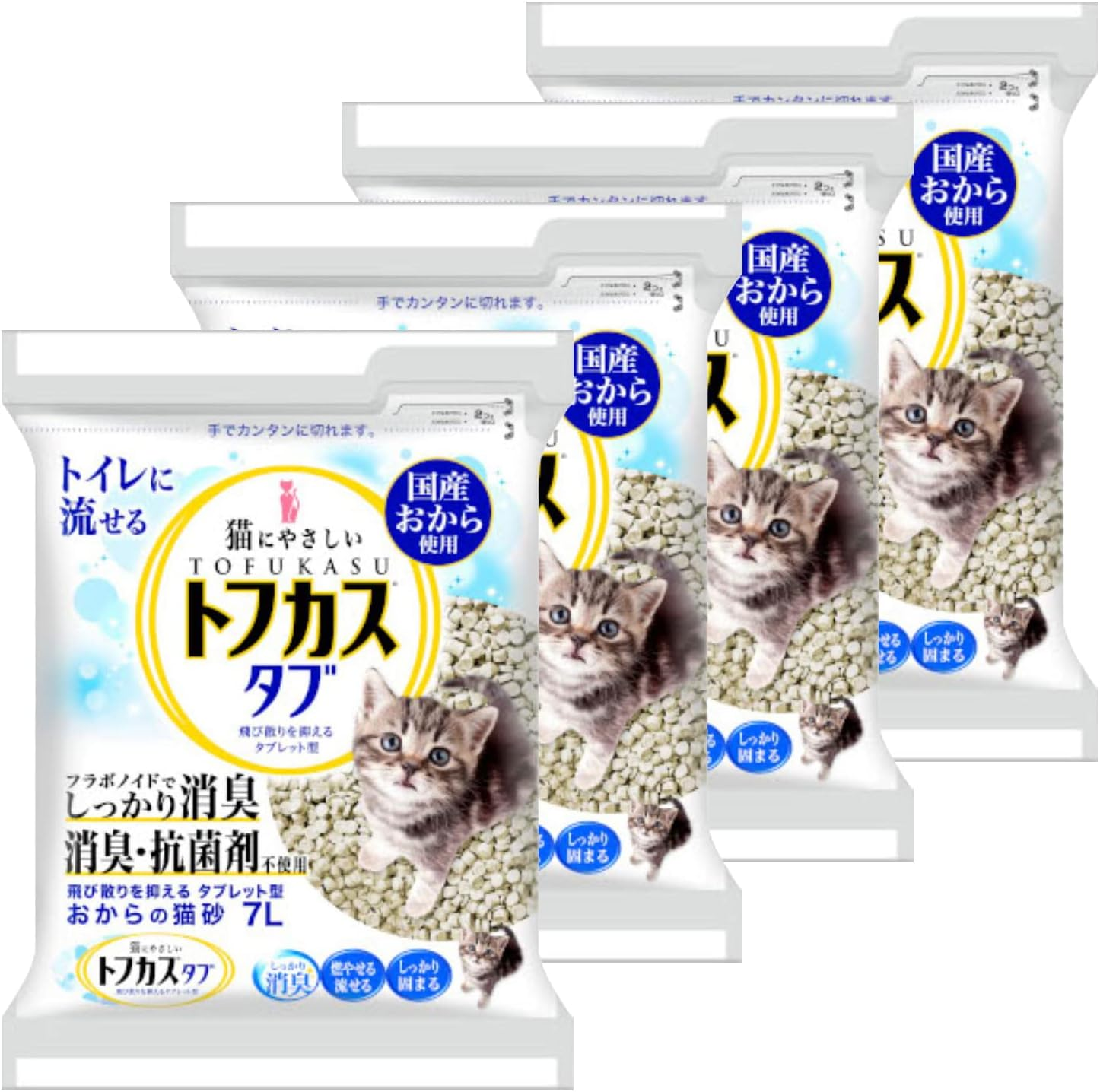 Tofkastab Cat Litter, 2.5 Gal (7 L) X 4 Packs (Sold by Case) image number 1