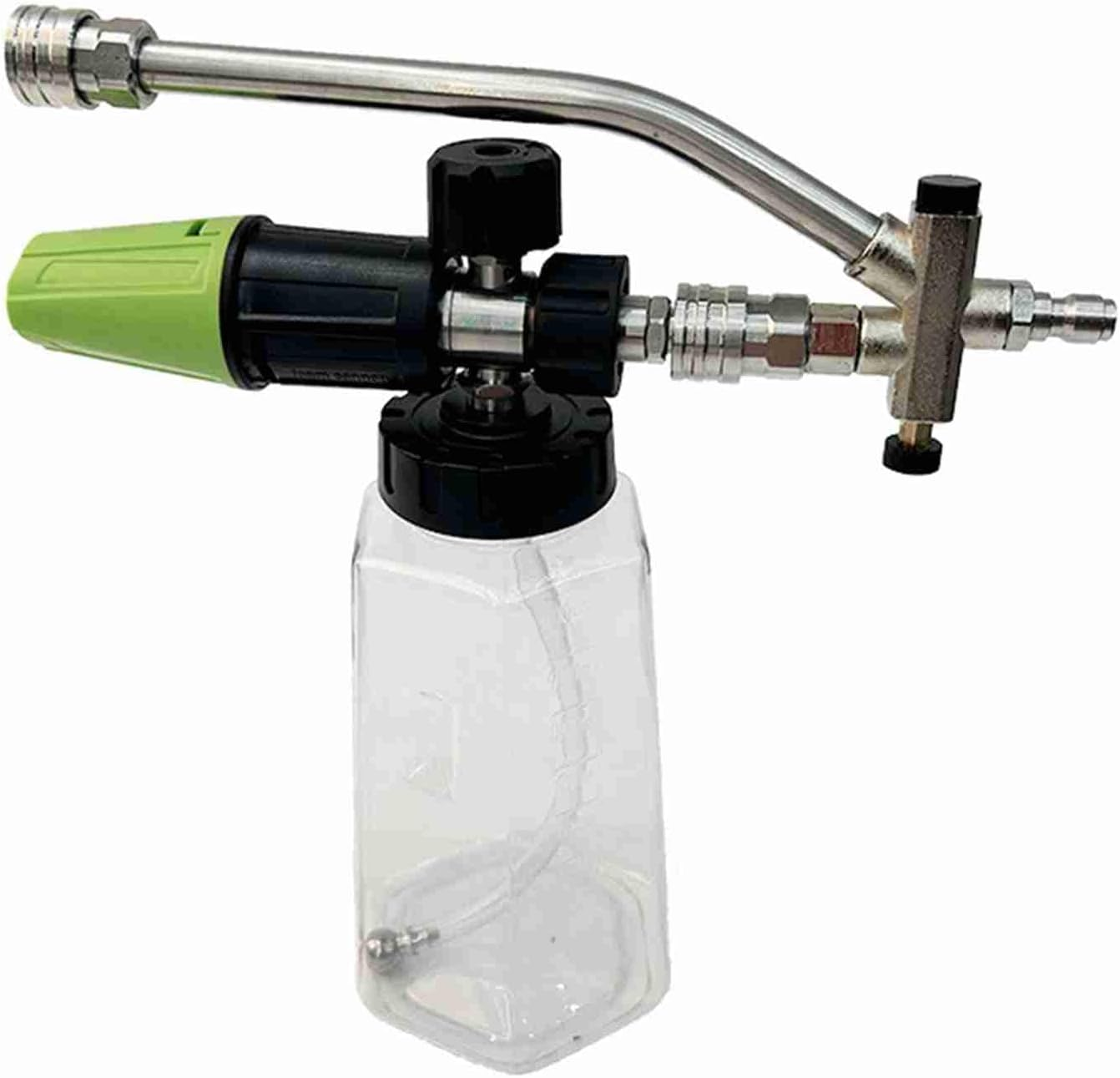 Car Wash Foam Cannon, 1L Foam Cannon, Car Foam Wide Neck Soap Sprayer for Pressure Washer, with Transparent Bottle, 1/4'' Quick Connector (Type 2)