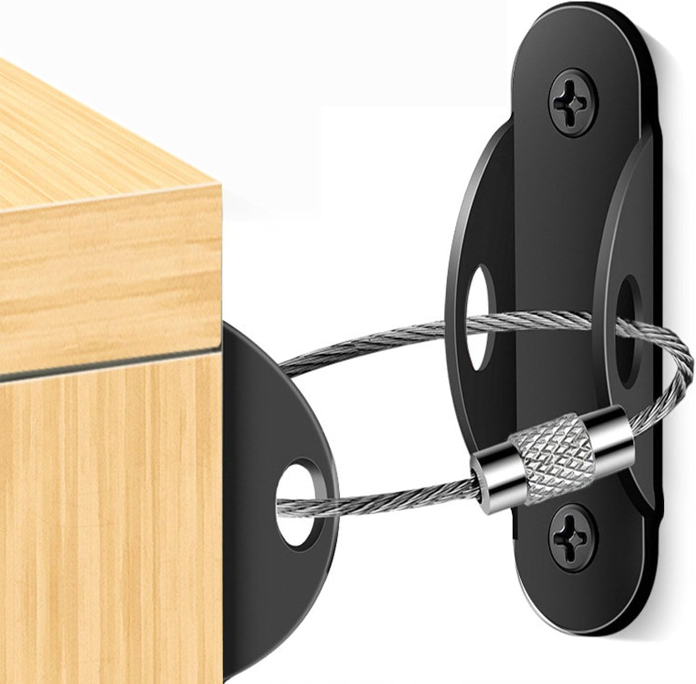 12 Pack Furniture Anchors for Baby Proofing Pet Protecting, Furniture Straps anti Tip Wall Anchor Securing 400 Lbs/Keep Baby Pet Safety from Falling, Earthquake Straps image number 2