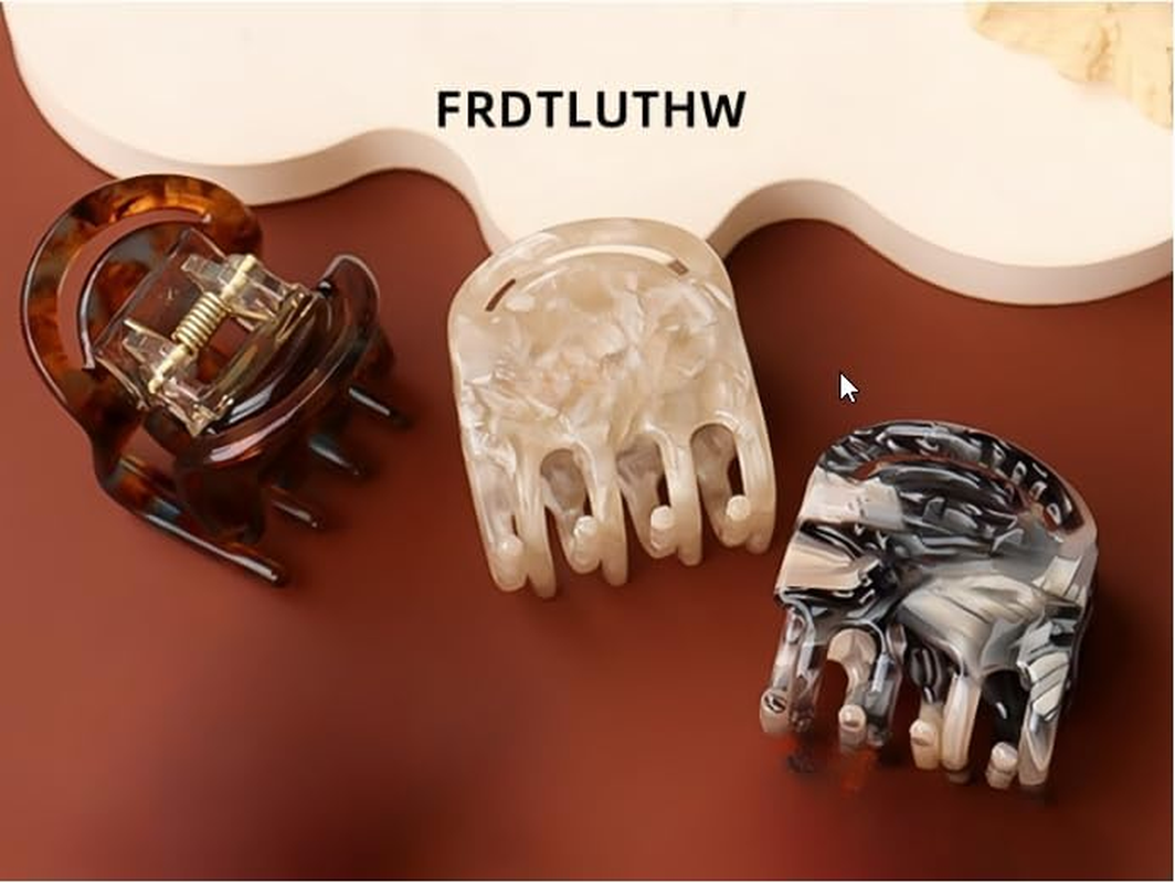 Jiaozoum Hair Claw Clips, 3Pcs Handmade Durable Non-Slip Clips for Women and Girls with Medium Thick and Thin Hair, Stylish Lightweight Barrettes (Gray,Brown,Black) image number 5