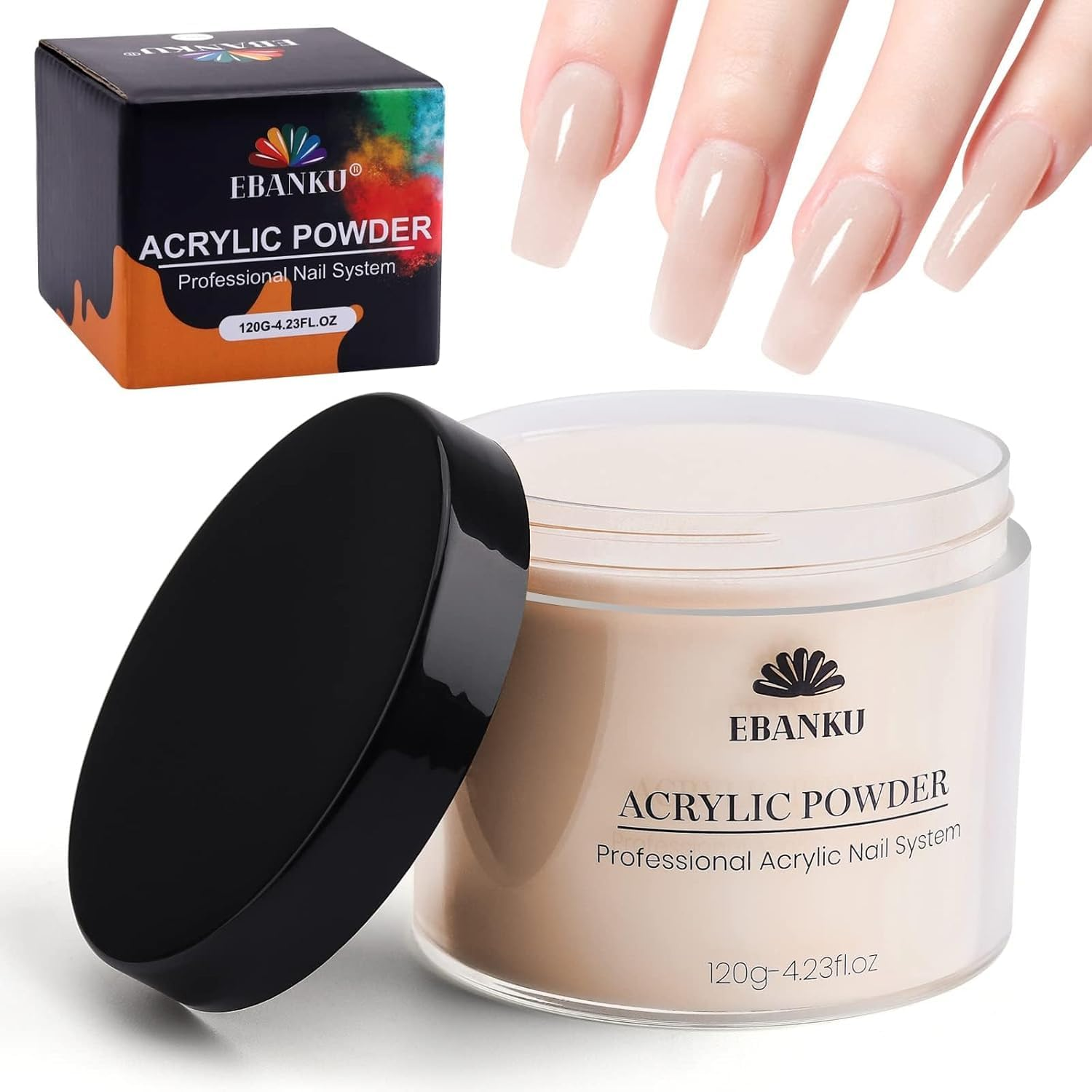 Kalolary Nude Acrylic Powder, 120G/4.23Oz Acrylic Powder Large Capacity Professional Acrylic Nail Powder for Nail Acrylic Extension, Nail Carving, Long-Lasting, No Nail Lamp Needed image number 6