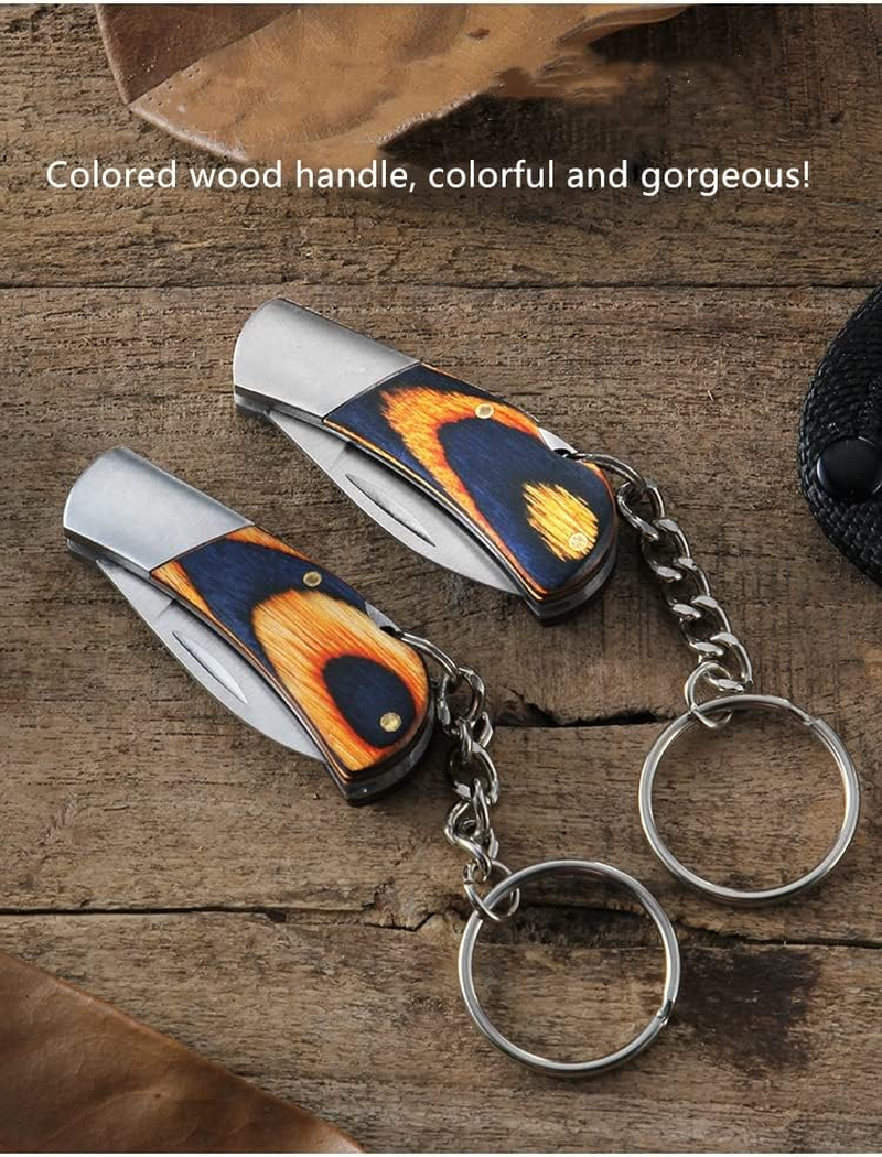 YISIDA 2PCS Mini Keychain Knife, Pocket Knife, EDC Stainless Steel Folding Knife image number 4