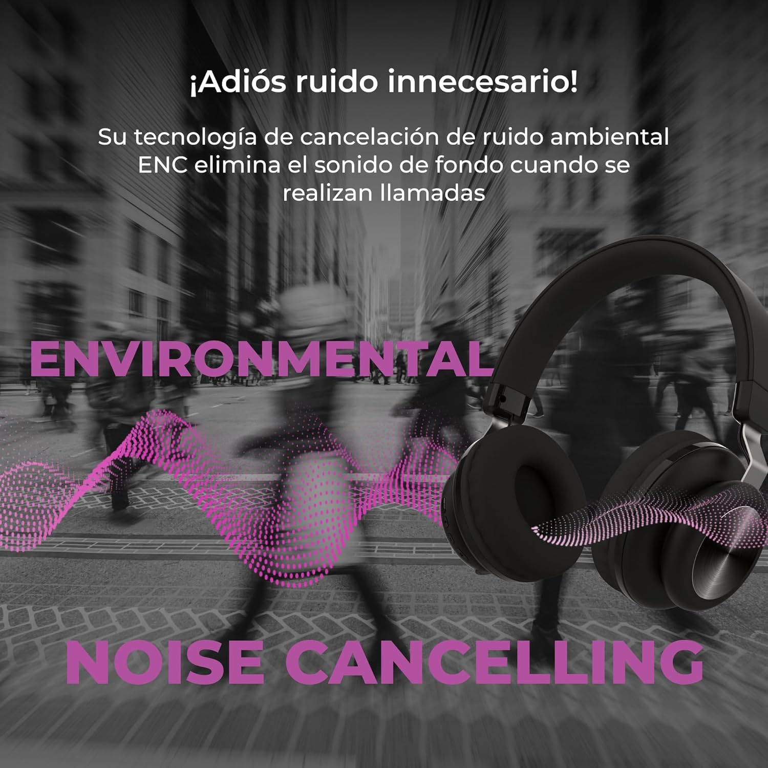 KSIX Wireless Headphones Retro 2, FM Radio, SD Card, Bluetooth 5.0, up to 10 Hours Runtime, Brown image number 4