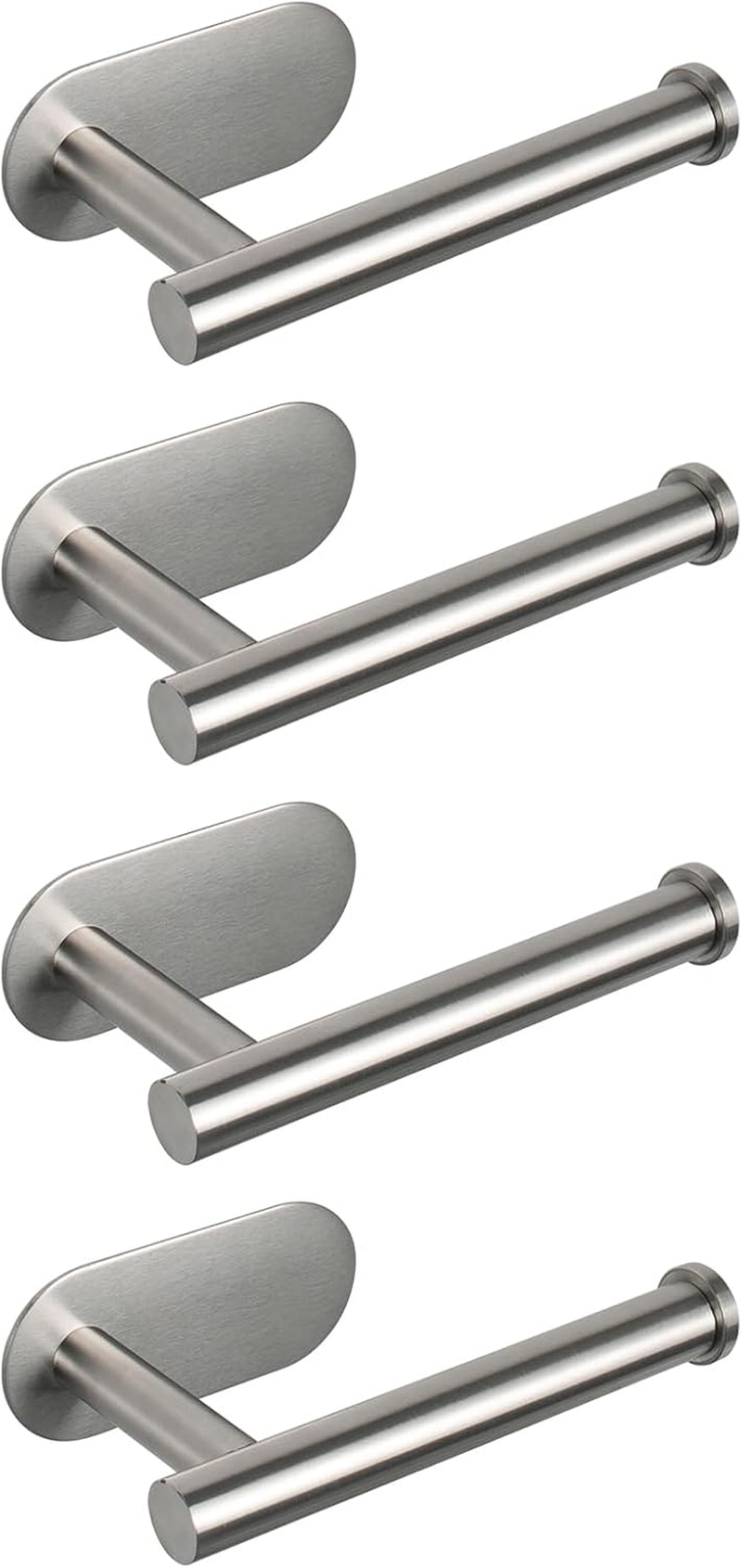 Nearmoon Toilet Paper Holder Self Adhesive, Premium Thicken SUS304 Stainless Steel Rustproof Adhesive Toilet Roll Holder No Drilling for Bathroom, Kitchen, Washroom (3 Pack, Brushed Gold)