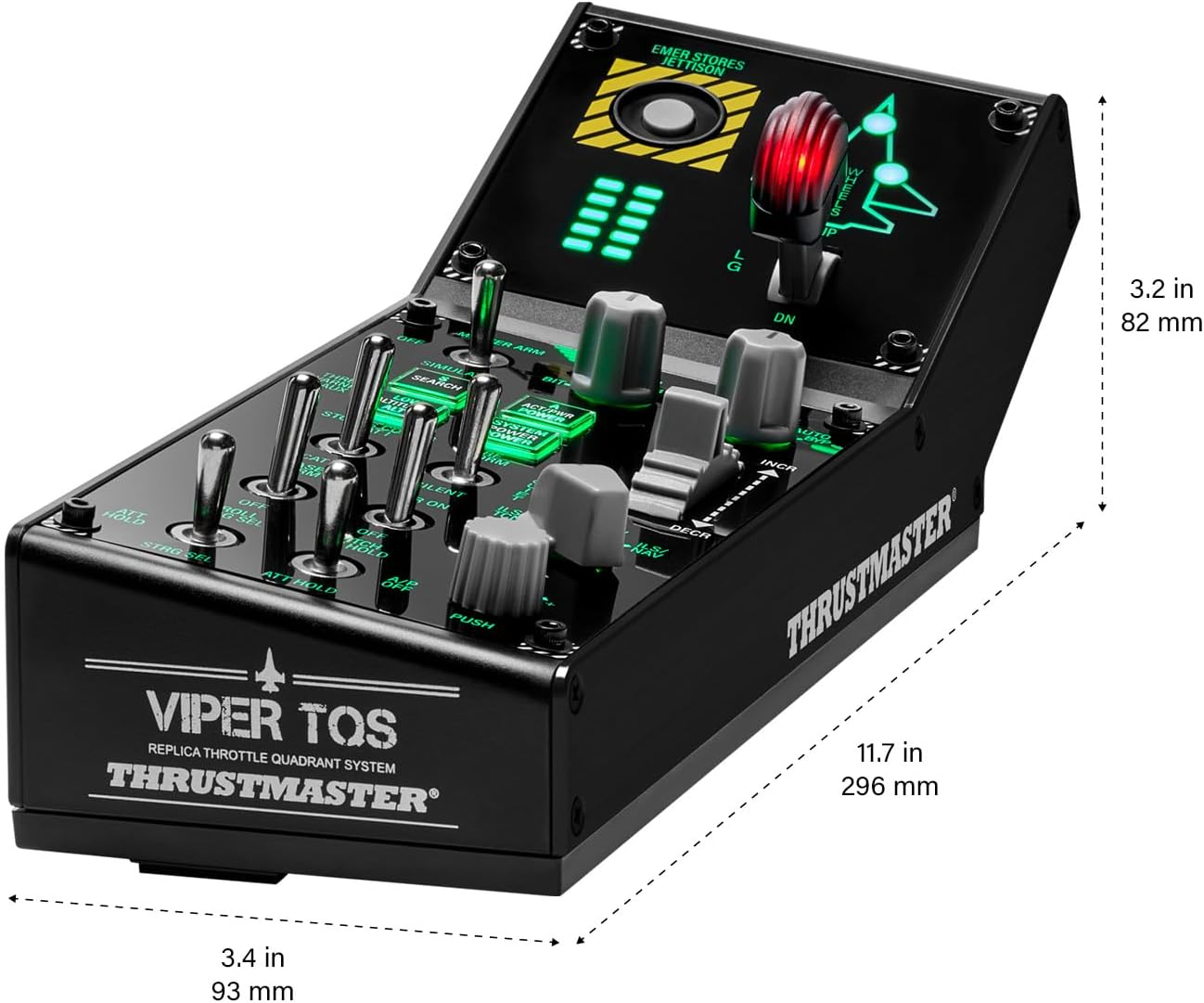 Thrustmaster Viper Panel: Backlit Control Panel, for Use with Viper TQS or Standalone, 43 Metal Action Buttons, Jettison, Trim, Landing Gear, Licensed by the U.S. Air Force (PC) image number 3