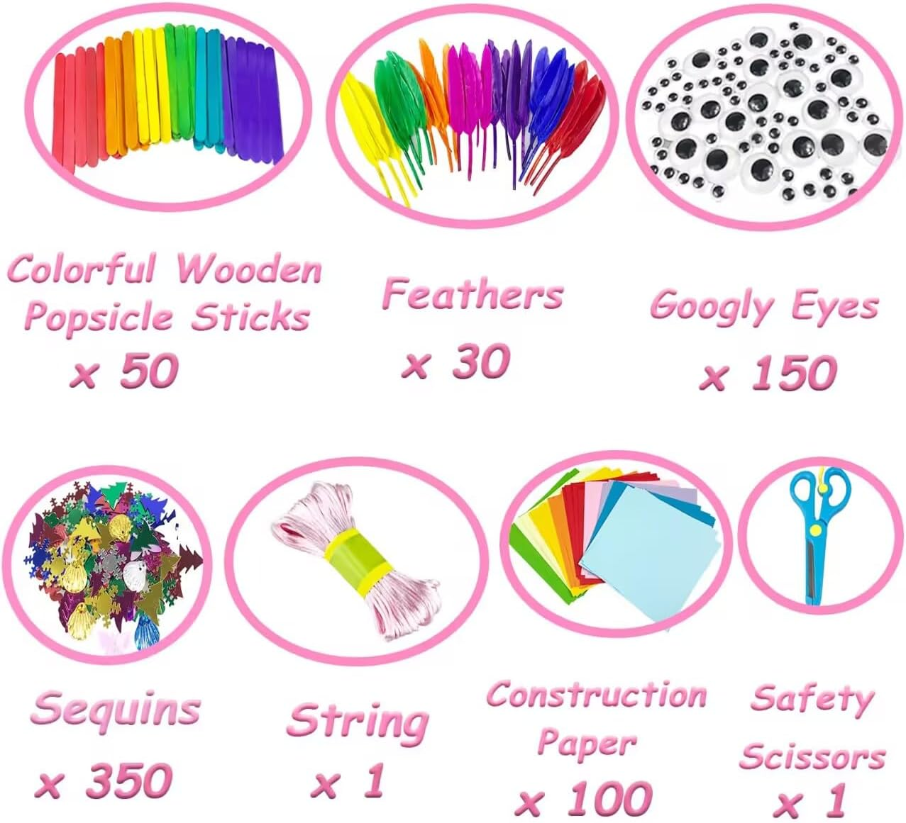 3000 Pieces Craft Set Children'S DIY Craft Case Craft Supplies for Crafts Pipe Cleaners Googly Eyes Beads Creative Scrapbooking Craft Set for Girls Boys 4 5 6 7 8 Years Gifts (Purple) - Purple image number 2