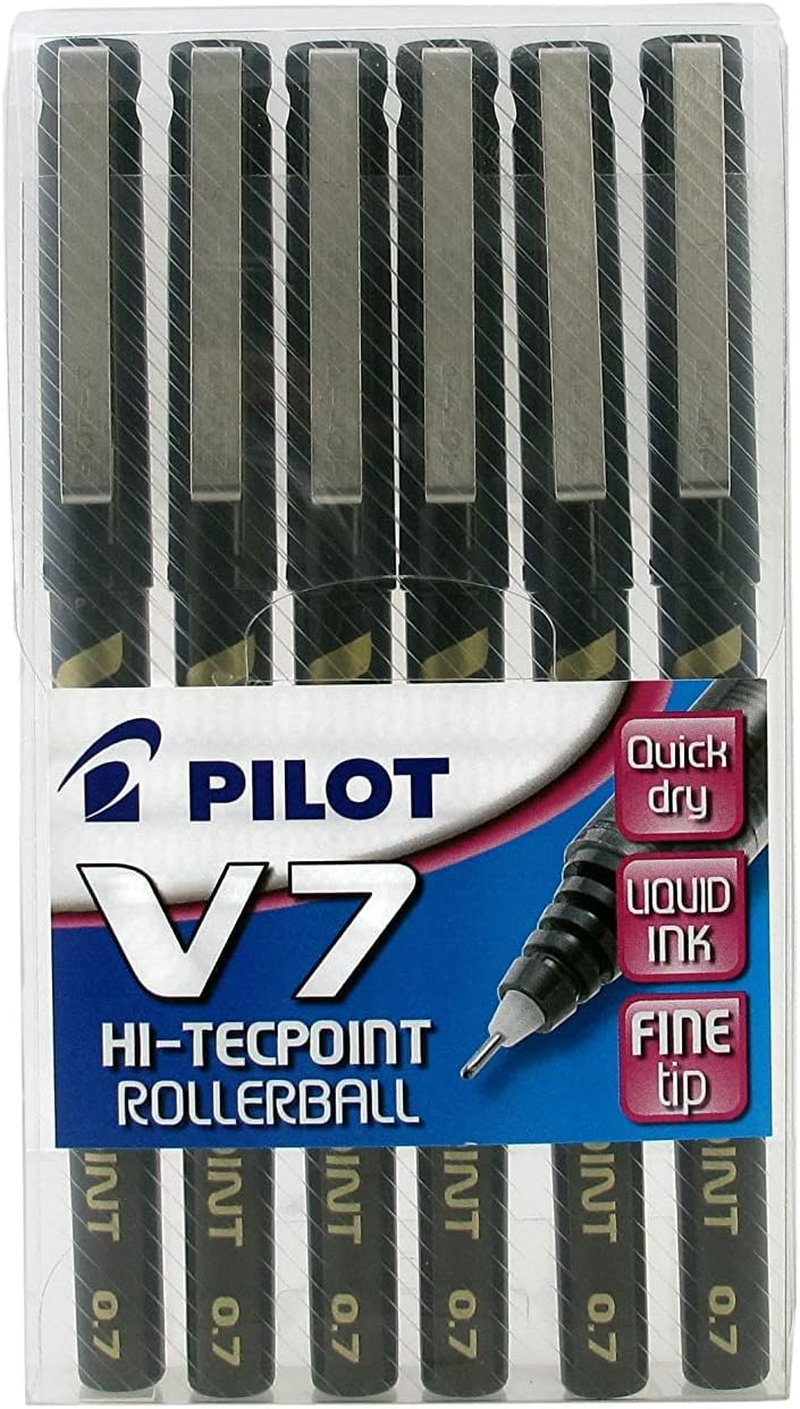 Pilot Hi-Tecpoint 0.7Mm Fine Rollerball Pen, Blue (BX V7-L) - Pack of 12 image number 6