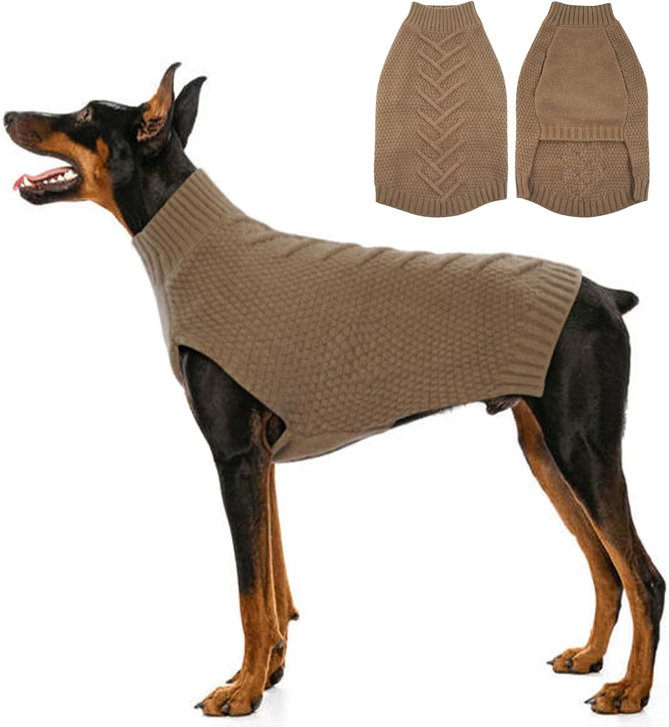 Katzinst Dog Jumper, Knitwear, Dog Clothes, Warm Dog Clothes for Medium and Large Dogs, Jumper Pet Coat for Cold Winter, Warm Winter Clothing for Labrador - (M-4XL)