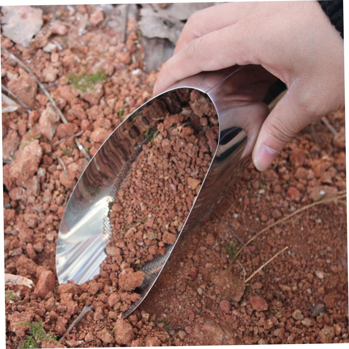 Parliky Ergonomic Garden Shovel Sifter Stainless Steel Construction Versatile for Gardening Needs image number 5