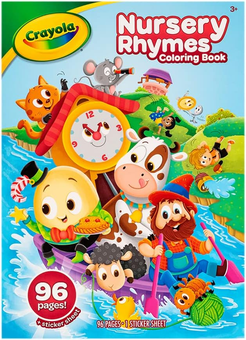 Crayola 96 Page Nursery Rhymes Colouring Book, Perfect for Rainy Days, Sticker Sheet Included, Colour Your Favourite Nursery Rhymes, Humpty Dumpty, Hickory, Dickory, Dock and More image number 5