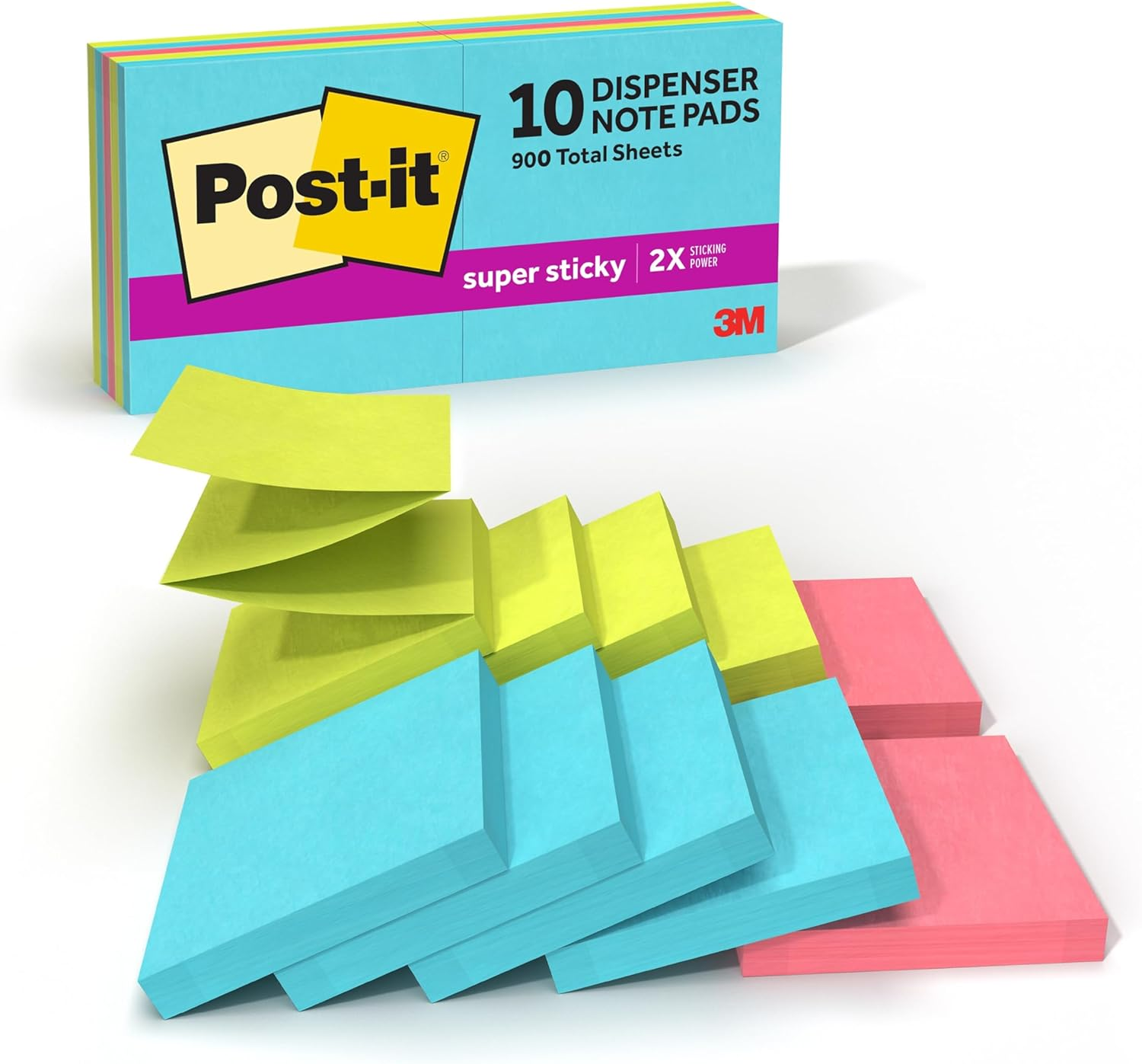 Post-It Super Sticky Pop-Up Notes, 3" X 3", Miami Collection, 10 Pads per Pack (R330-10SSMIA) image number 4