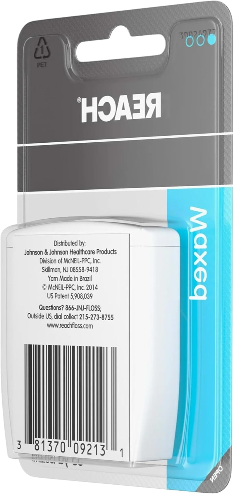 Reach Unflavored Waxed Dental Floss for Oral Care & Removal of Plaque & Food from Teeth & Gum Line, Accepted by the American Dental Association (ADA), Unflavored, 55 Yds (Pack of 6) image number 2