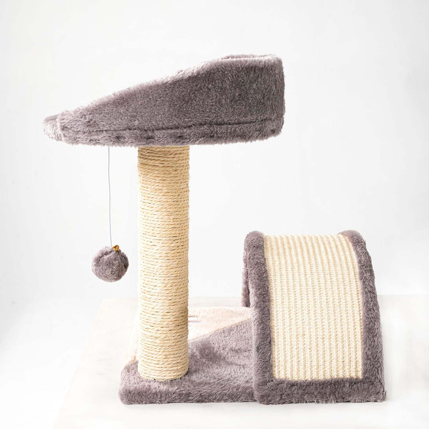 CASA Basics Cat Tree, 45 Cm Height, Compact Design with Scratching Post, Platform, Toys, Activity Trees (Gray and Beige) image number 5