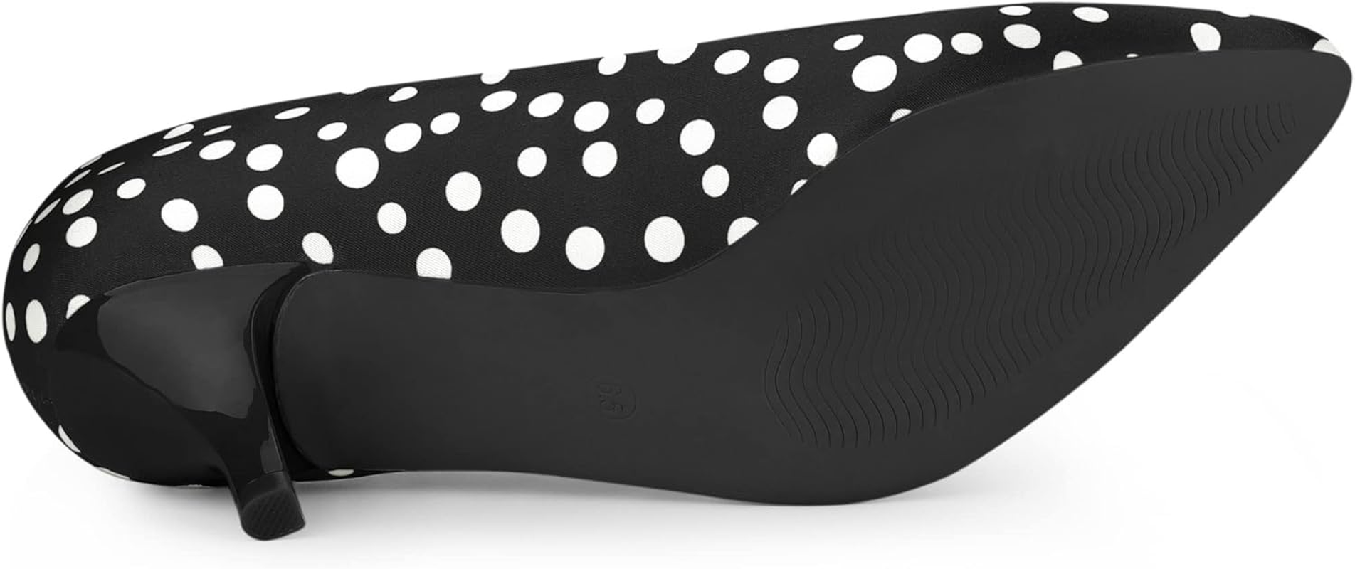 Allegra K Women'S Pointed Toe Polka Dots Stiletto Heels Pumps