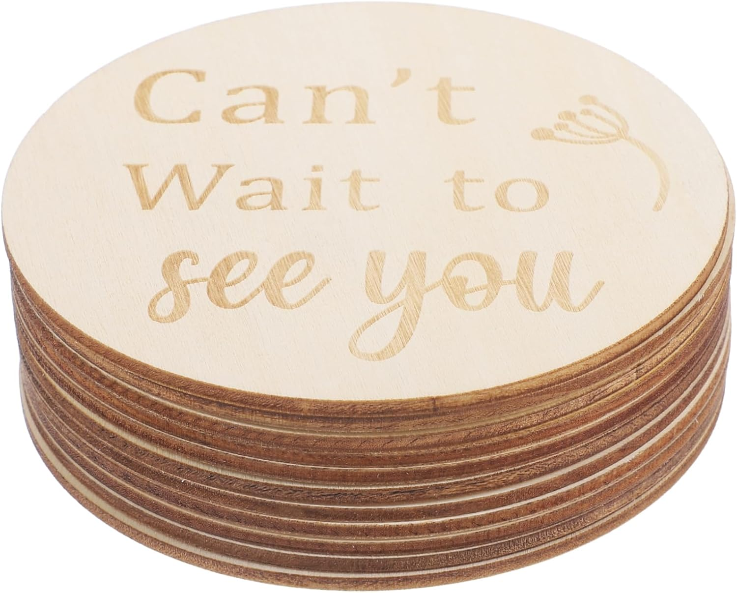 INOOMP Double-Sided Wooden Weekly Pregnancy Milestone Discs for Newborn Photo Prop, Pregnancy Journey Markers 11Pcs round Wood Cards for Weekly Growth Tracking image number 4