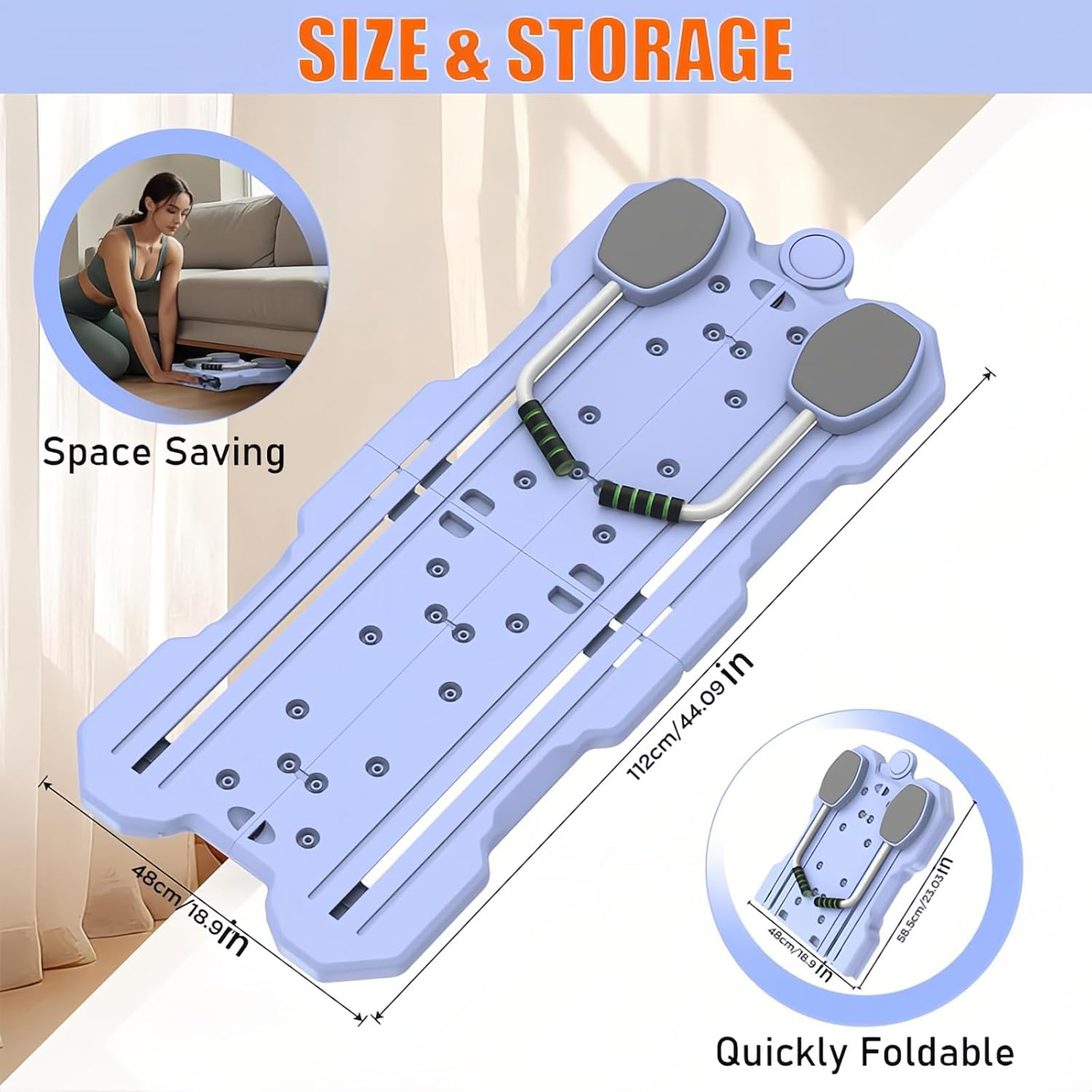 Taoluwin Thigh Strength Trainer, Pilates Board Reformer Set, Portable Pilates Reformer Board with 350Lb Capacity, Foldable Pilates Sliding Board Kit, Adjustable Ab Core Exercise Board, Lavender image number 1