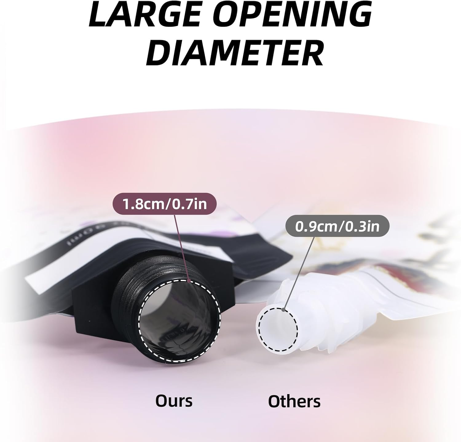 ASEVAT Leak Proof Empty Squeeze Pouches,Refillable Travel Pouches for Toiletries Portable,Travel Fluid Makeup Packing Bag for Lotion Shampoo Face Cream Hand Soap (9 Oz-6 Pack), 6 Pack, 3 Oz, Flap - Black image number 5