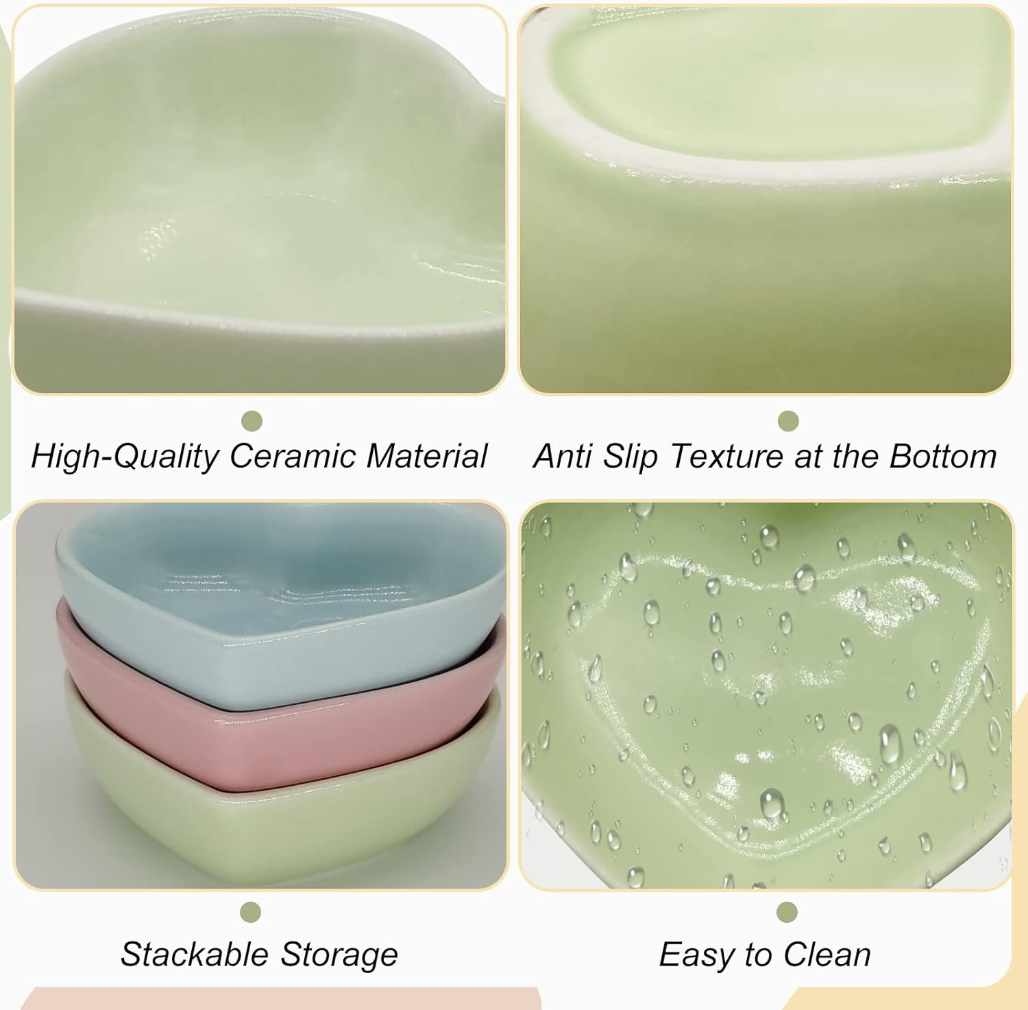 Luckyopt Hamster Bowl Ceramic Heart Shape Pet Feeding Bowl Washable Small Animal Bowls Hamster Water Bowl for Guinea Pigs, Gerbils, Hedgehogs, Chinchilla, Parrot (Red)