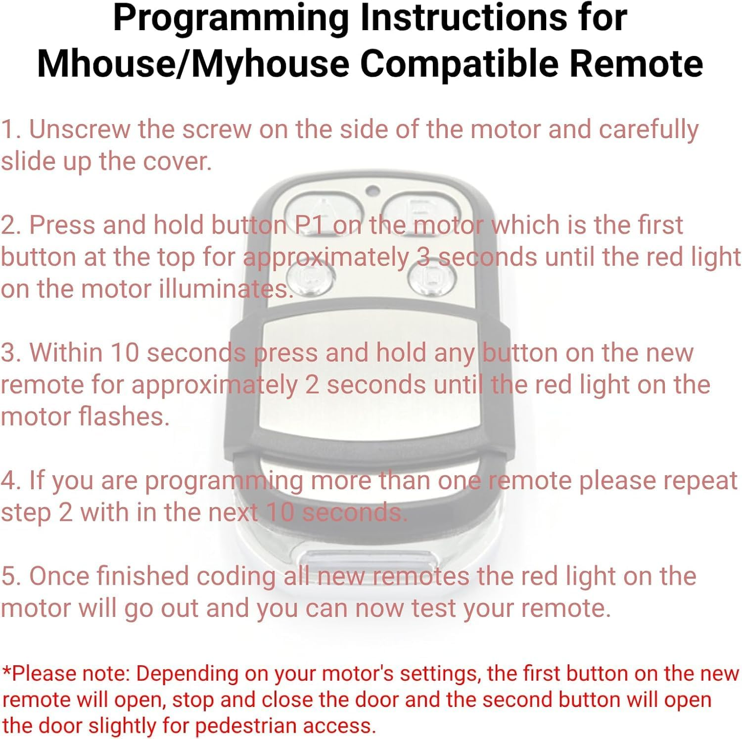Mhouse/Myhouse Door Gate Remote Control Compatible TX4 TX3 GTX4 433.92Mhz image number 3