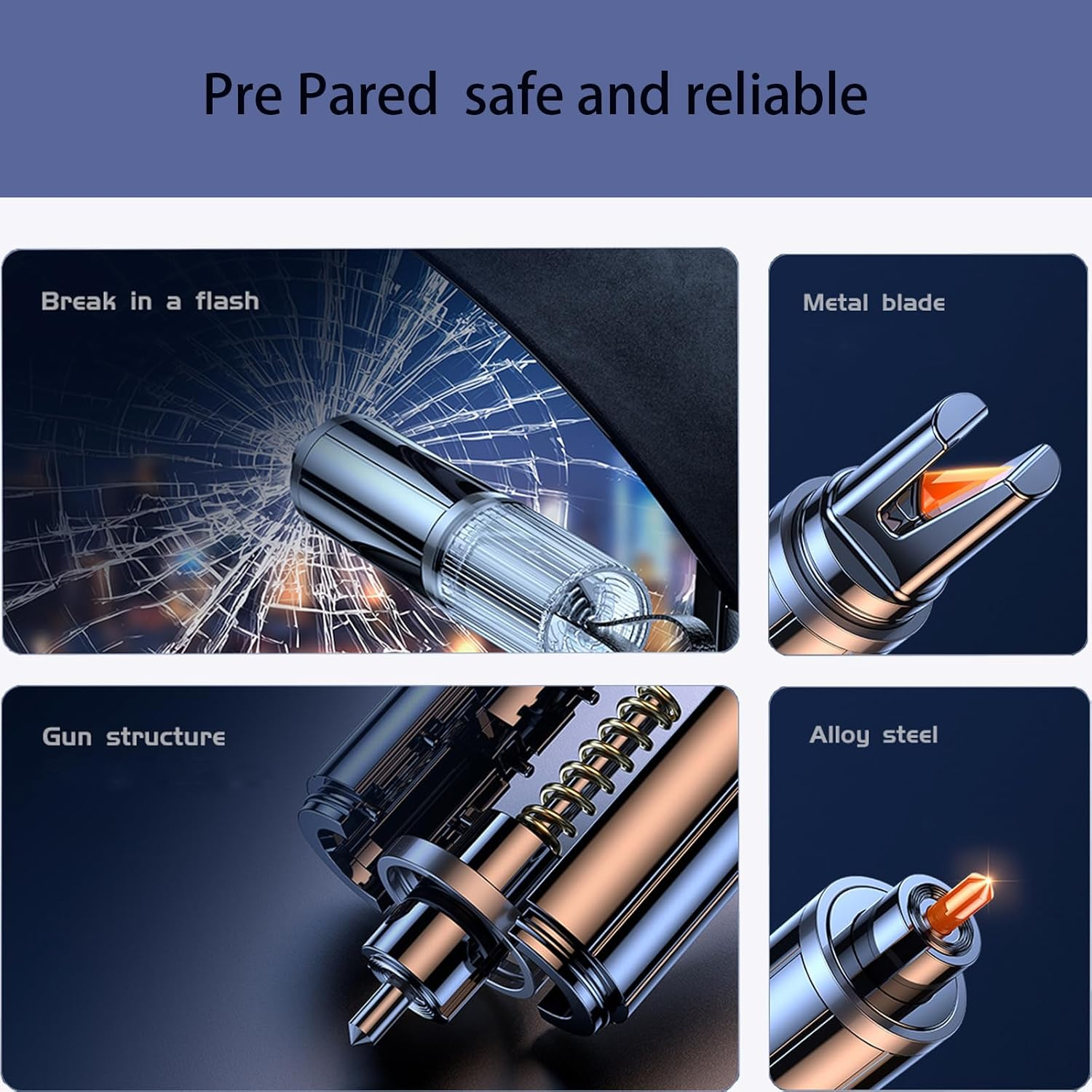 2 Packs, Glass Breaker, Window Breaker Seatbelt Cutter, Car Escape Tool, Emergency Glass Hammer, Window Punch Seatbelt Cutter, Life Rescue Tools Kit, image number 2