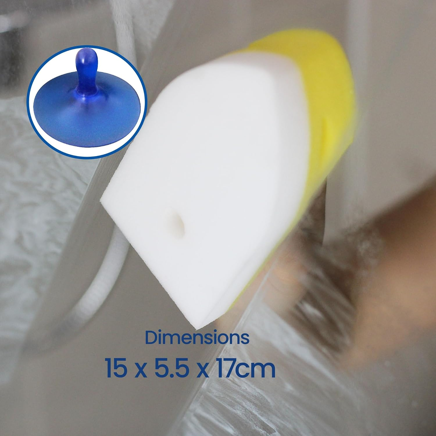 White Magic Shower Eraser Sponge Refill Twin Pack &ndash; 15X8X4.8Cm, Chemical-Free Cleaning, Removes Soap Scum & Hard Water Stains, Micro-Abrasive Fibers, Eco-Friendly & Reusable, Includes Suction Hook image number 2